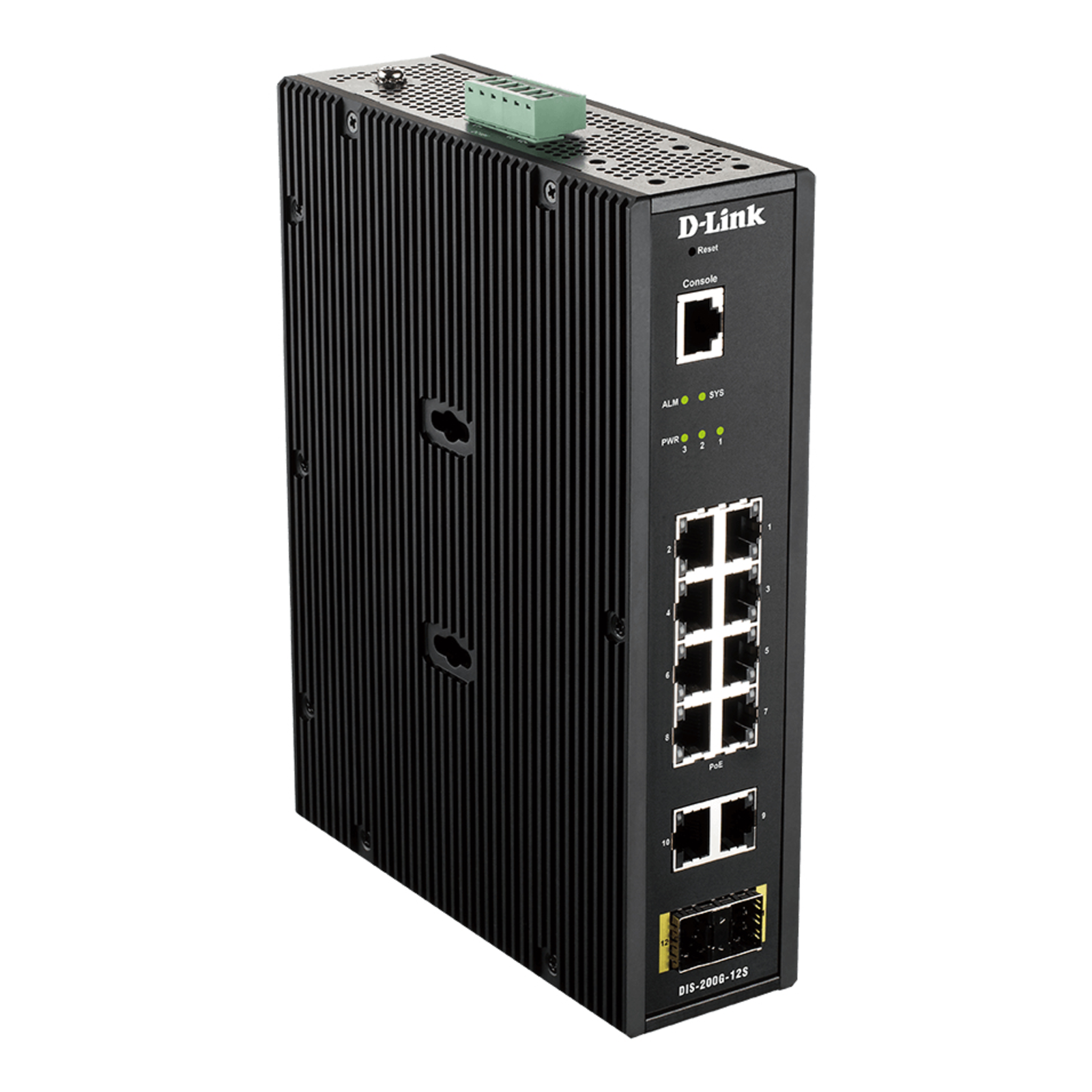 D-Link Switch 12-Port Layer2 Smart Managed Gigabit PoE Industrial Switch 10x 100/1000Mbit/s TP RJ-45