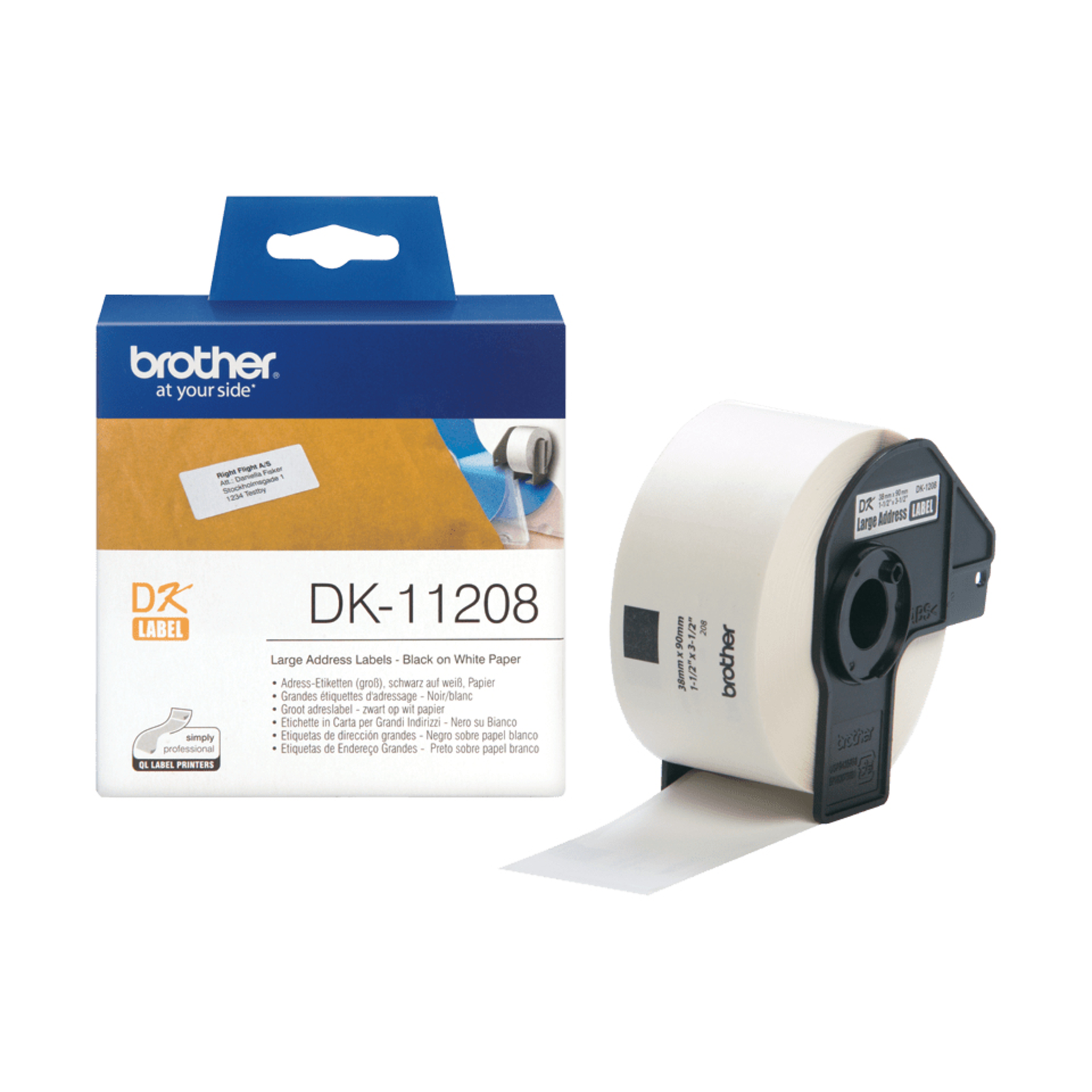 Bredher DK-11208 Black on White 400) Address Labels