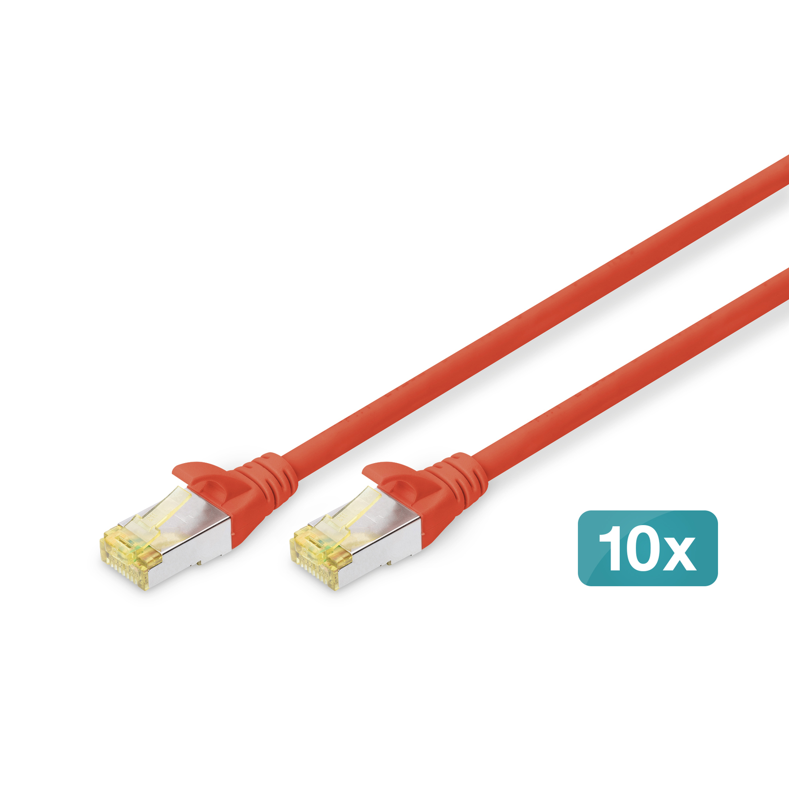 Digitus CAT 6A S/FTP Patch Cable 10 Pieces 1m Red