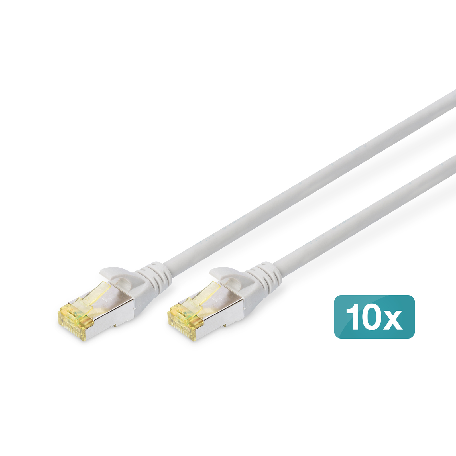 Digitus CAT 6A S/FTP Patch Cable 10 Pieces 2m Grey
