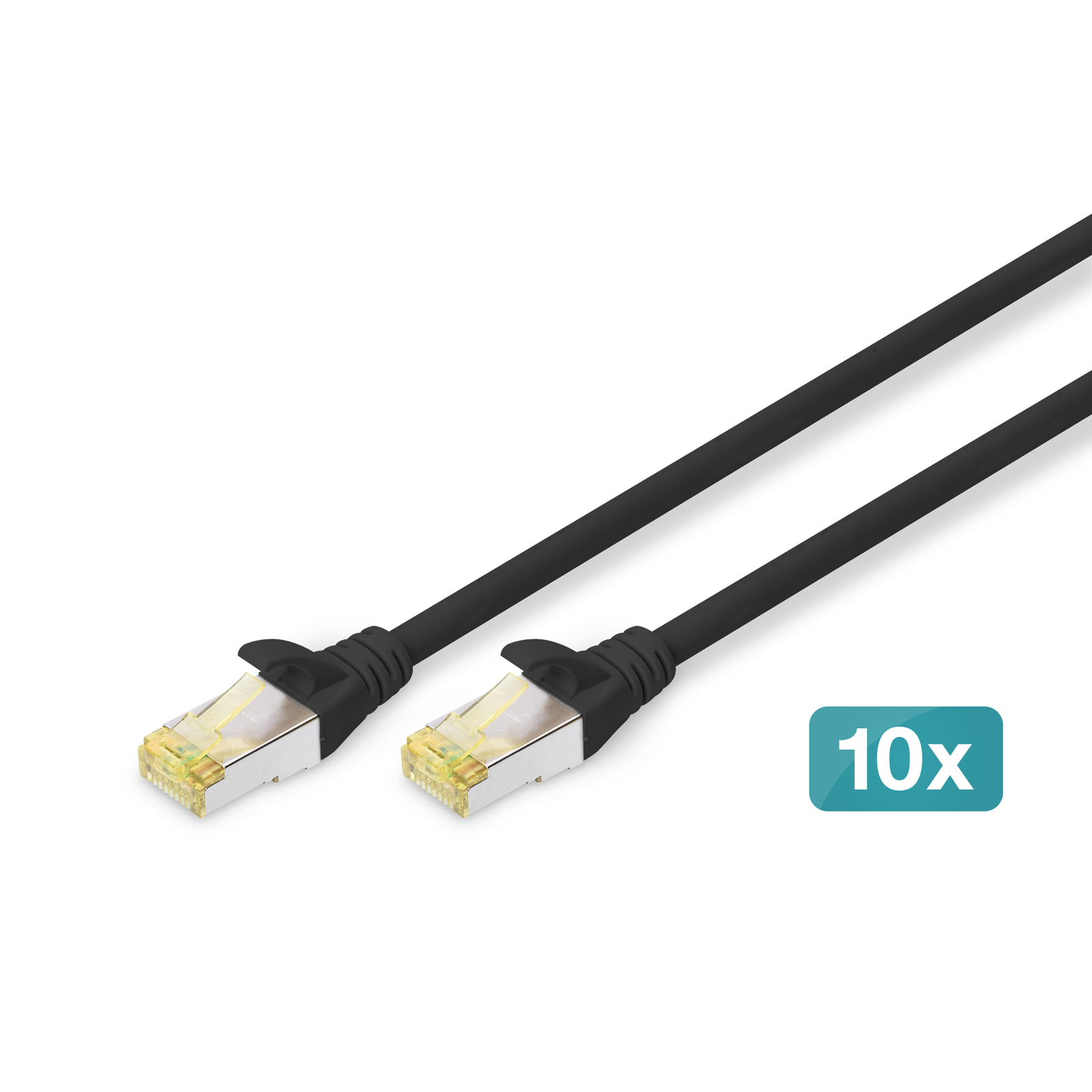 Digitus CAT 6A S/FTP Patch Cable 10 Pieces 3m Black