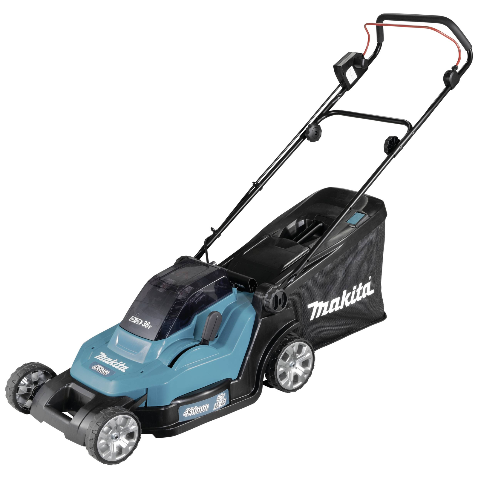 Makita Cordless Lawn Mower DLM432PT2 36V 2x18V Blue Black 2x Li-Ion Battery 5.0Ah