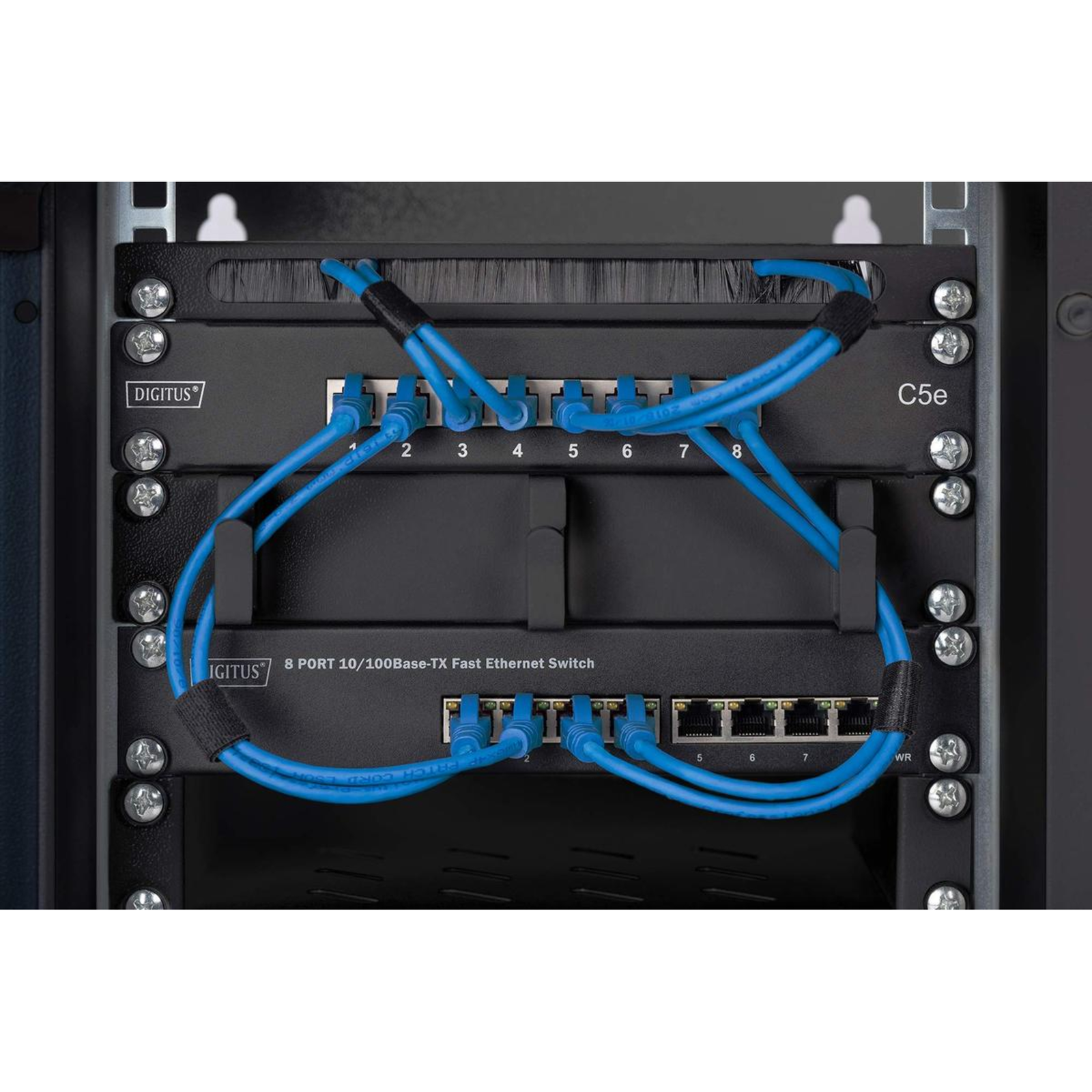 Digitus DN-10-TRAY-1-B Rack Shelf Black RAL 9005 1U 25.4 Cm (10)
