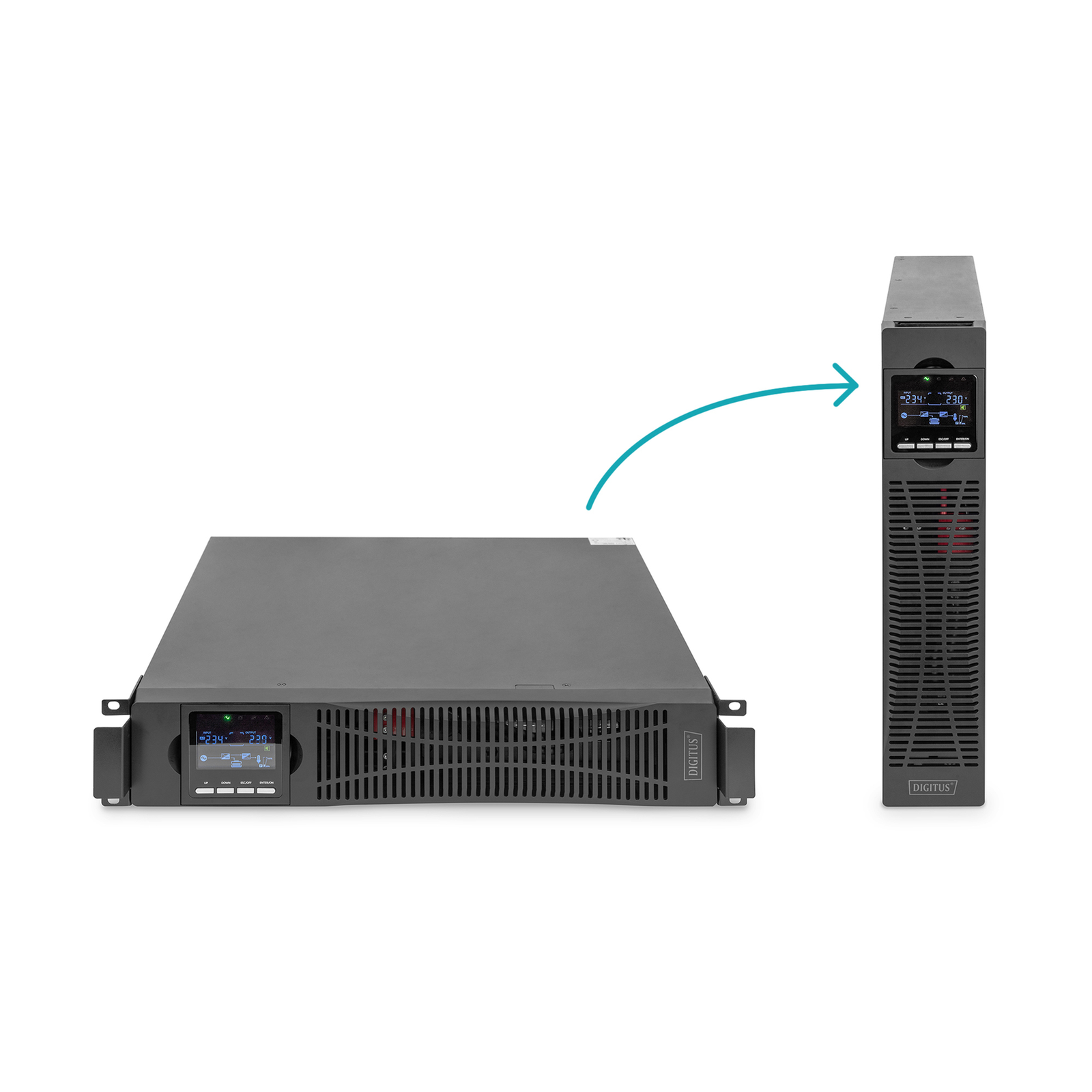Digitus UPS Online Rack 19 LCD UPS 1000VA/1000W 2x12V/9Ah 8xC13 USB RS232 RJ45