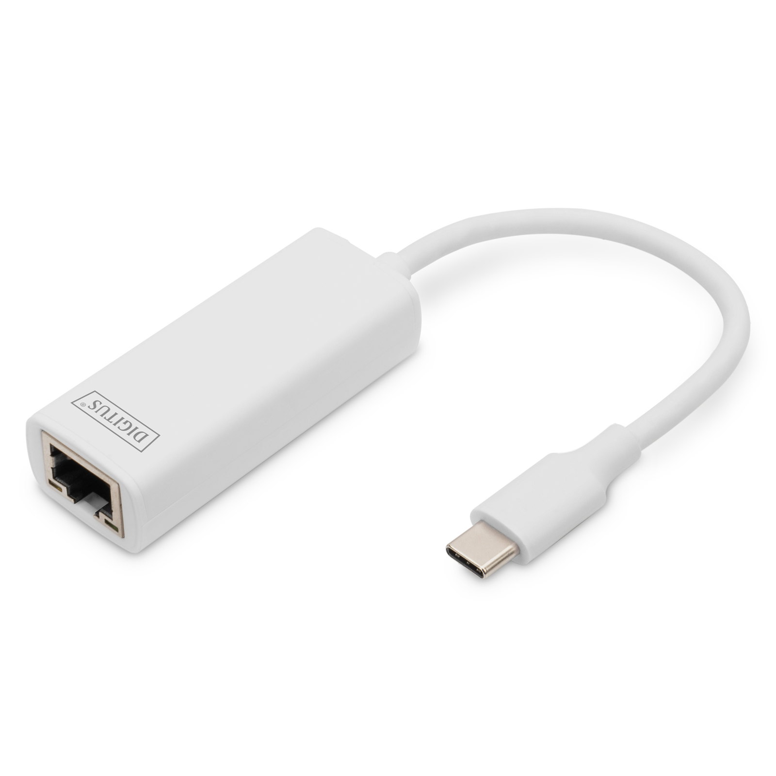 Digitus Adapter USB-C Gt RJ45 Gigabit Lan 1000 MBit S White Silver