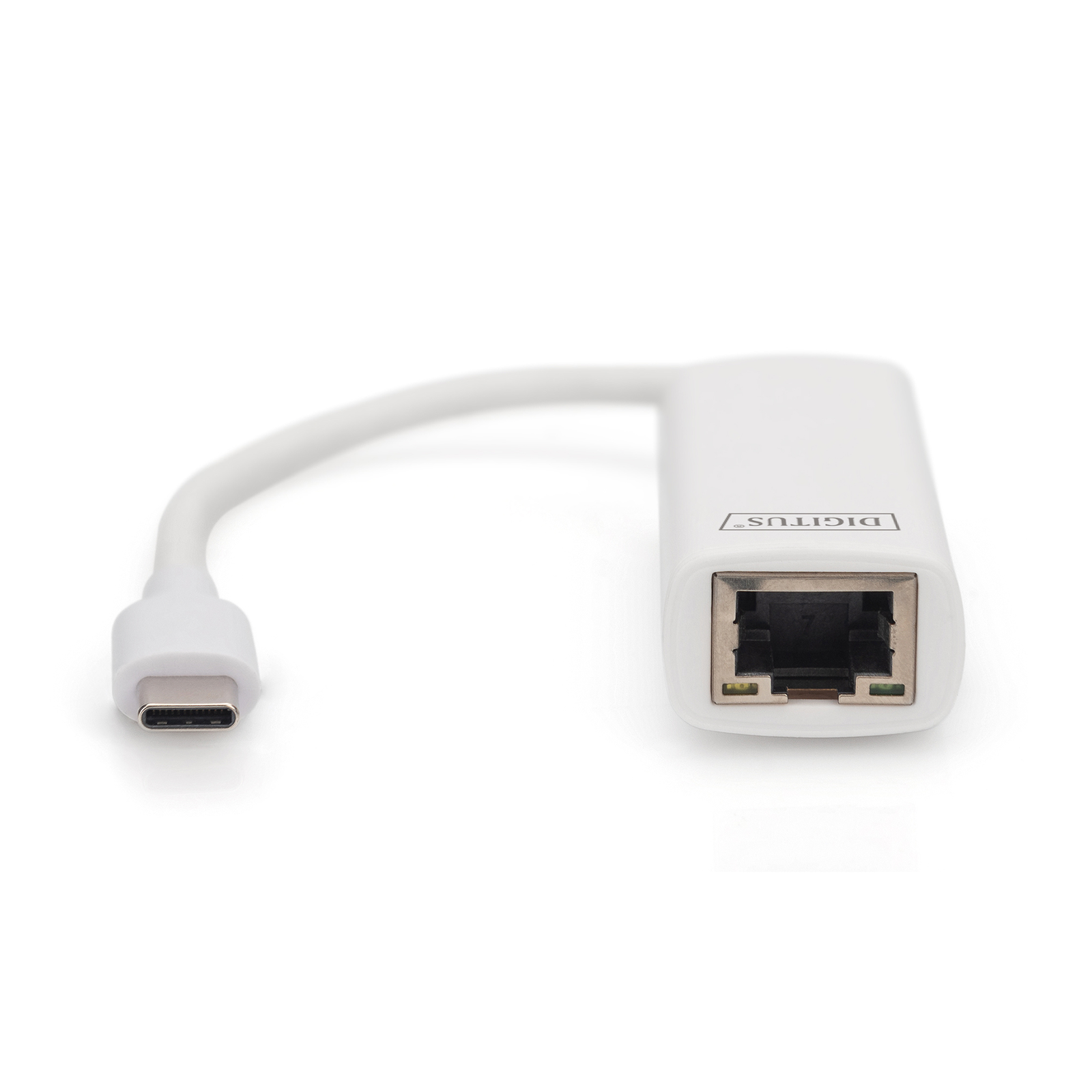 Digitus Adapter USB-C Gt RJ45 Gigabit Lan 1000 MBit S White Silver