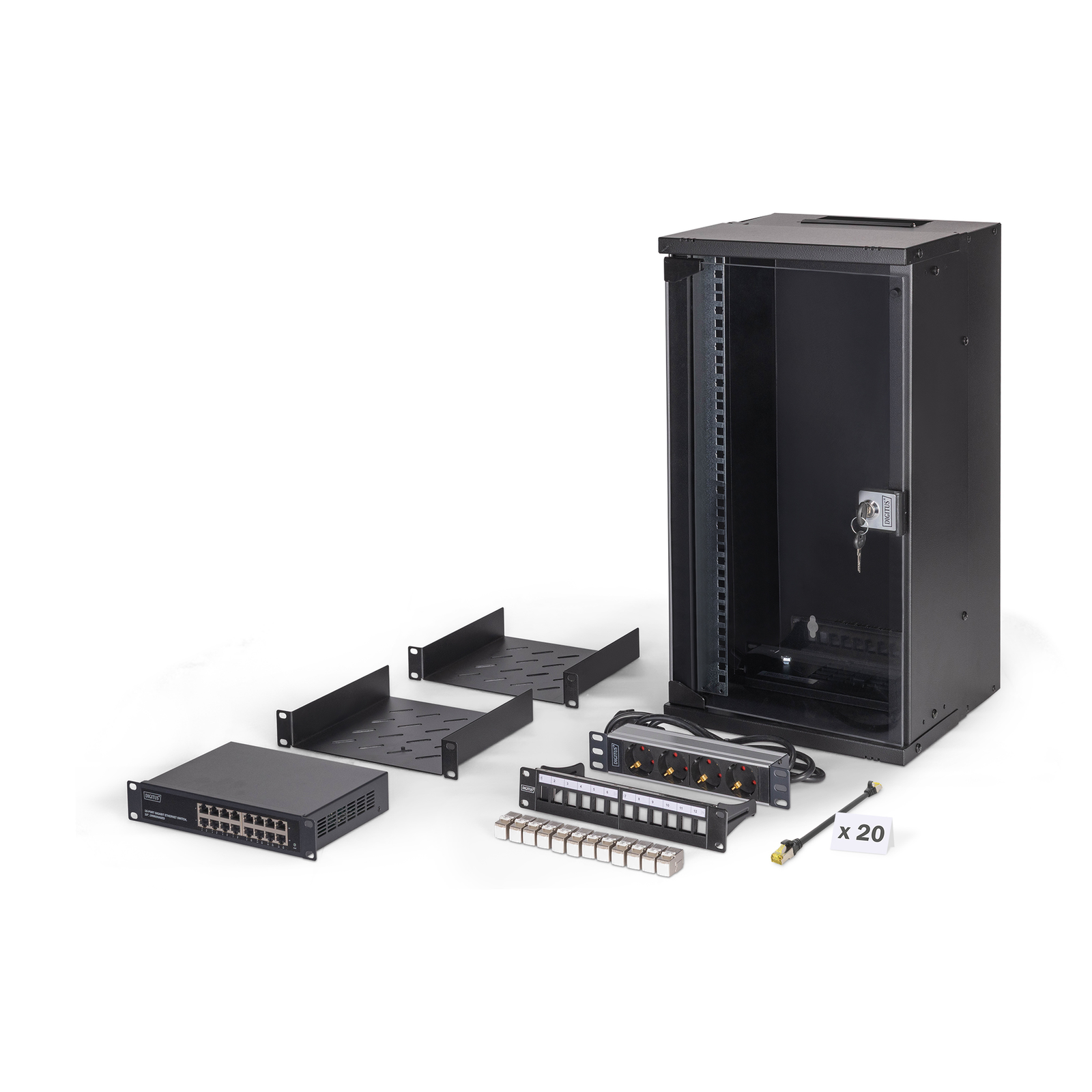 DIGITUS Network Set SOHO Pro 254 Mm (10inch) 12U 315 X 300 Mm (W X D)