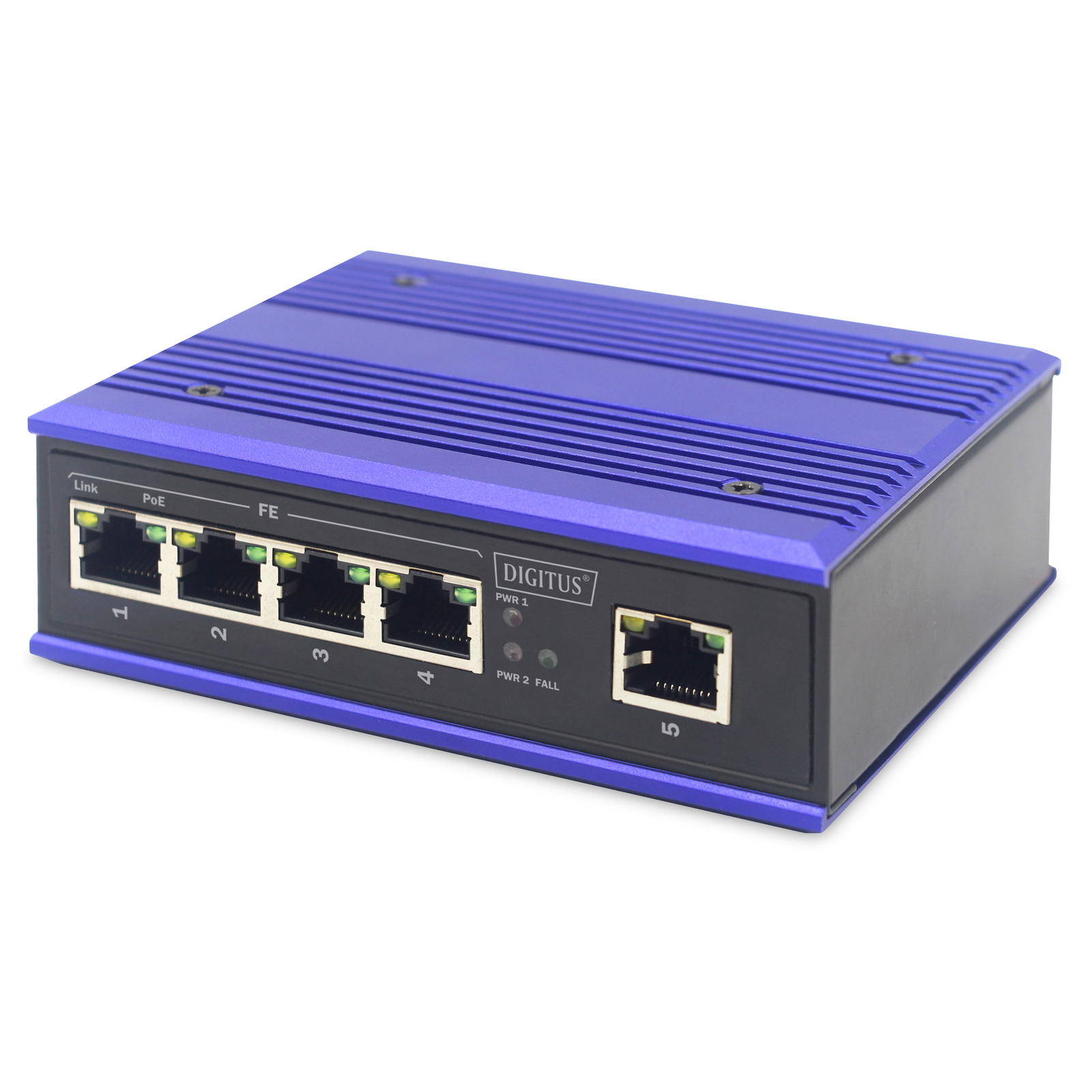 Digitus Switch Ind. 4-Port 10 100 30W PoE Unmanaged Blue