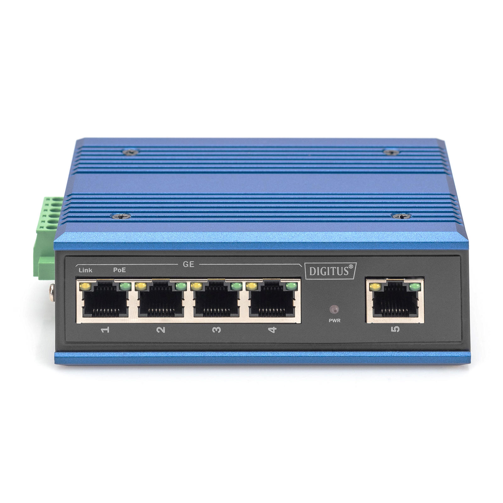 Digitus Switch Ind. 4-Port Gigabit 30W PoE Unmanaged Blue