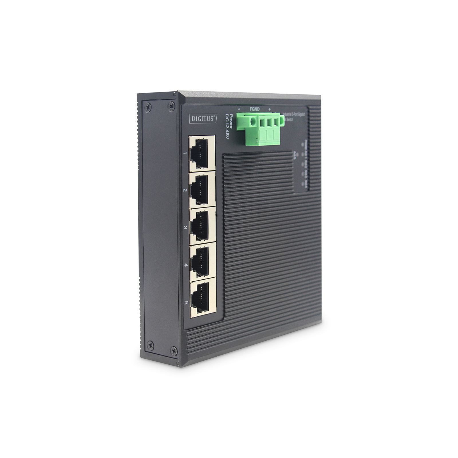 Digitus Switch Ind. 5-Port Gigabit Flat Unmanaged Blackar