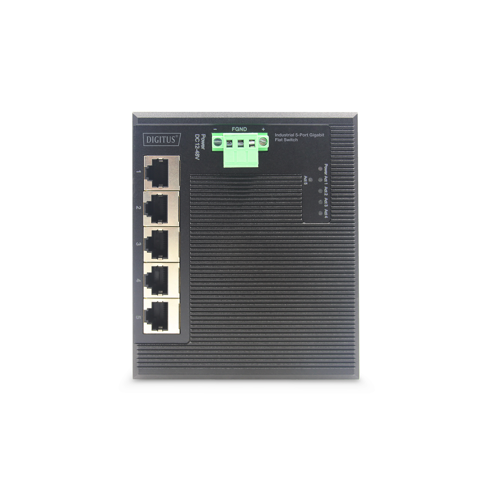 Digitus Switch Ind. 5-Port Gigabit Flat Unmanaged Blackar