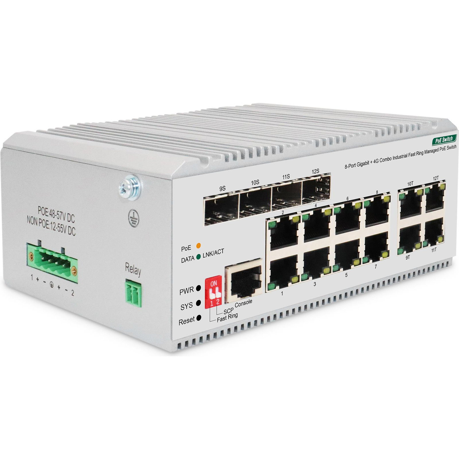 Digitus Switch 8 Port Gigabit PoE L2 Managed 4 SFP Uplink