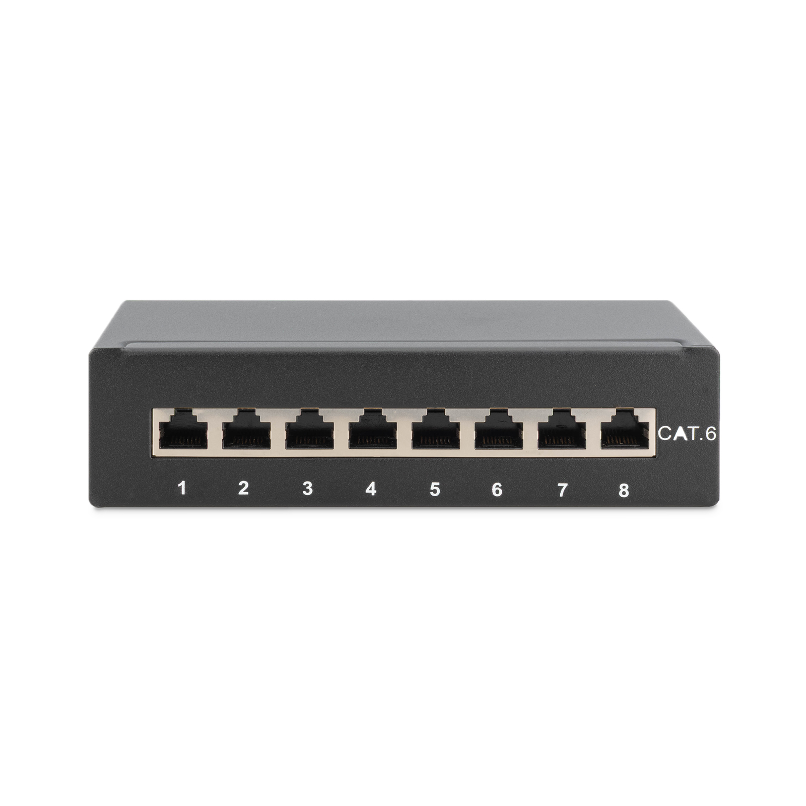 DIGITUS Patchpanel 1U 8-Port Cat6 Shielded Black