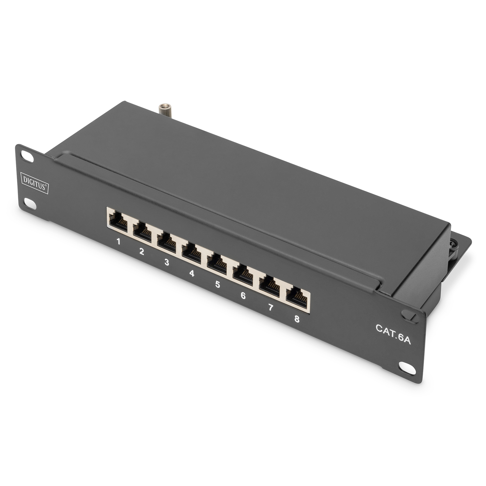 DIGITUS Patch Panel Rack CAT 6a STP RJ-45 X 8 Black RAL 9005 1U 25.4 Cm (10) (DN-91608S-EA)