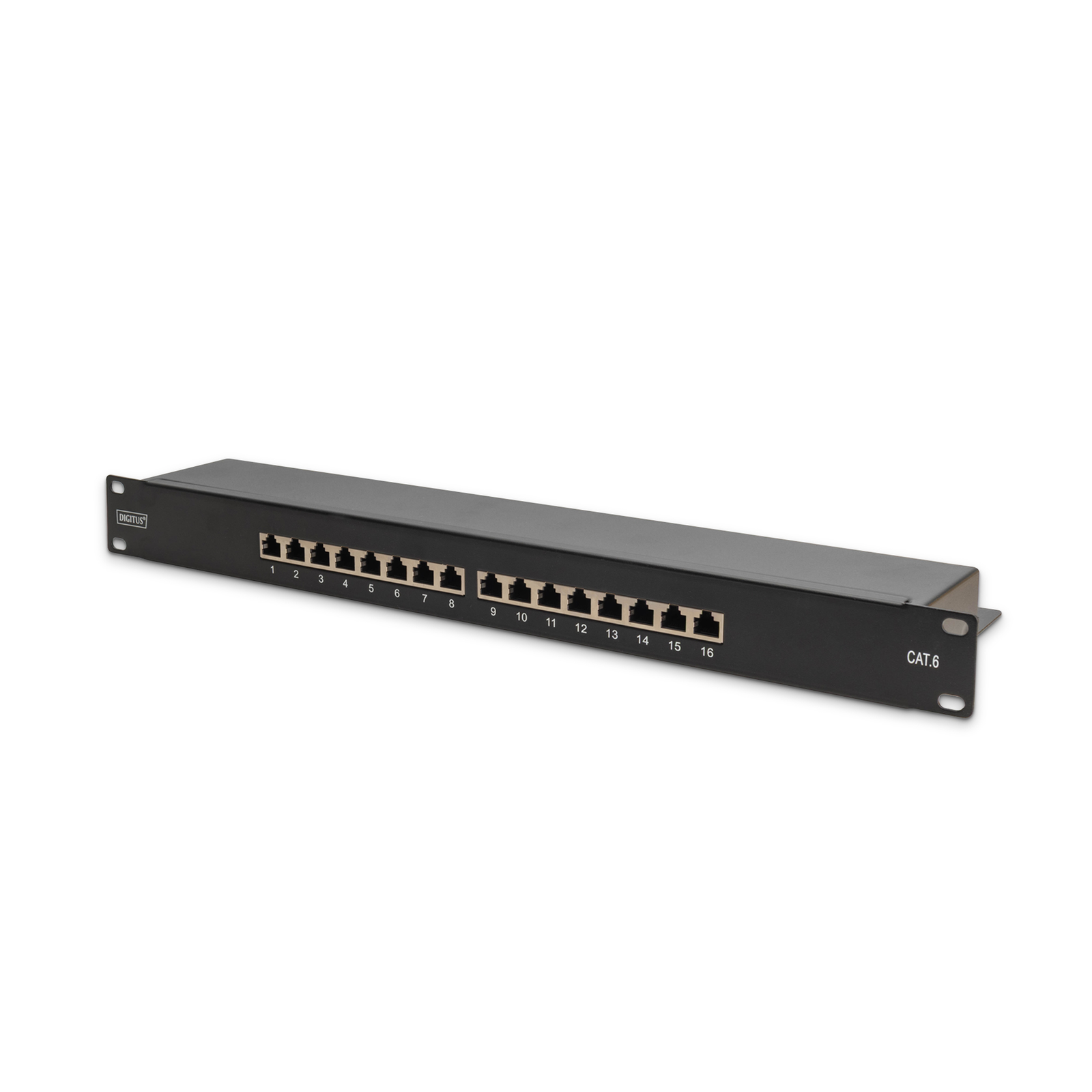 Digitus Patch Panel 1U 16-port Cat6 Shielded Black