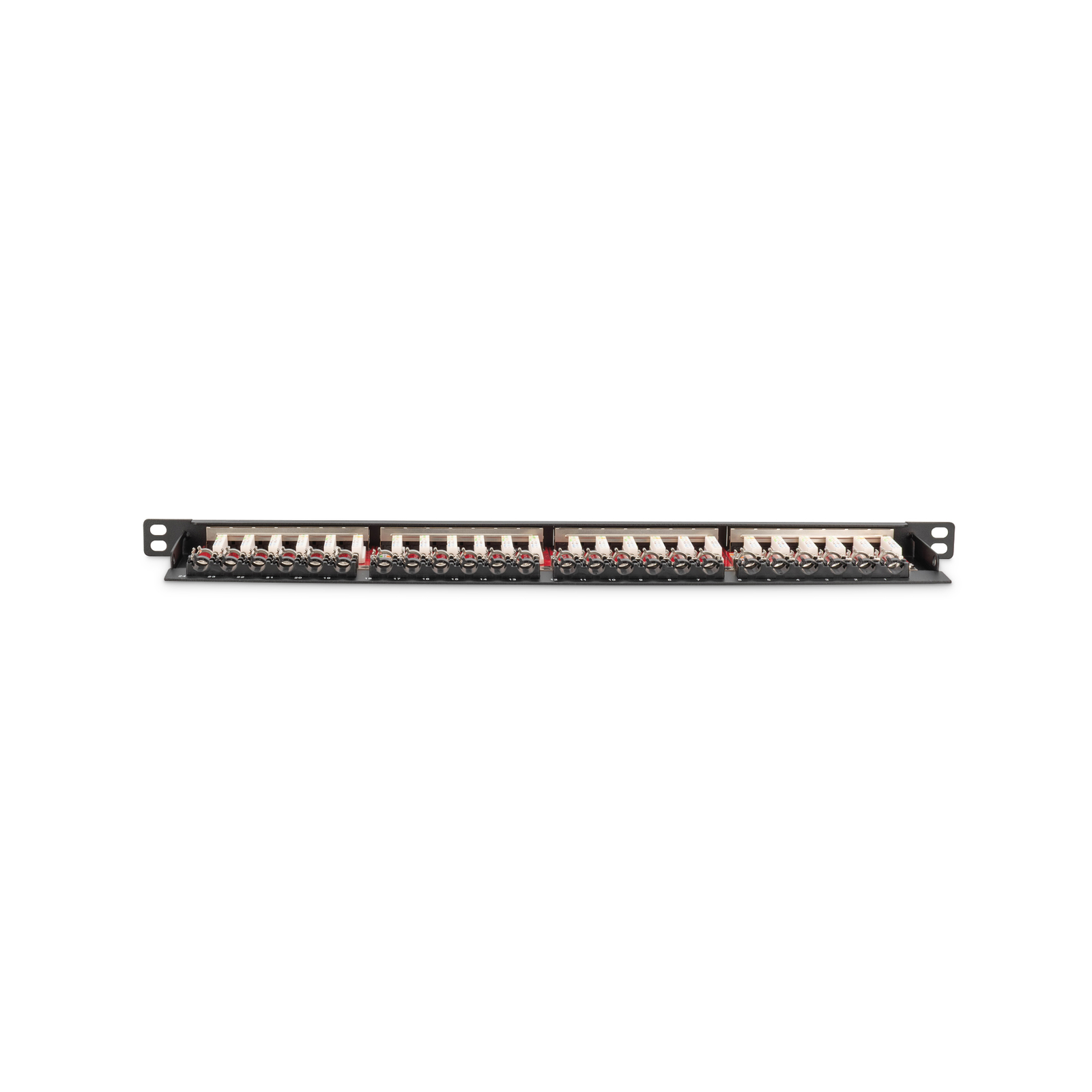 DIGITUS Patchpanel 0,5U 24-Port Cat6a Shielded Black