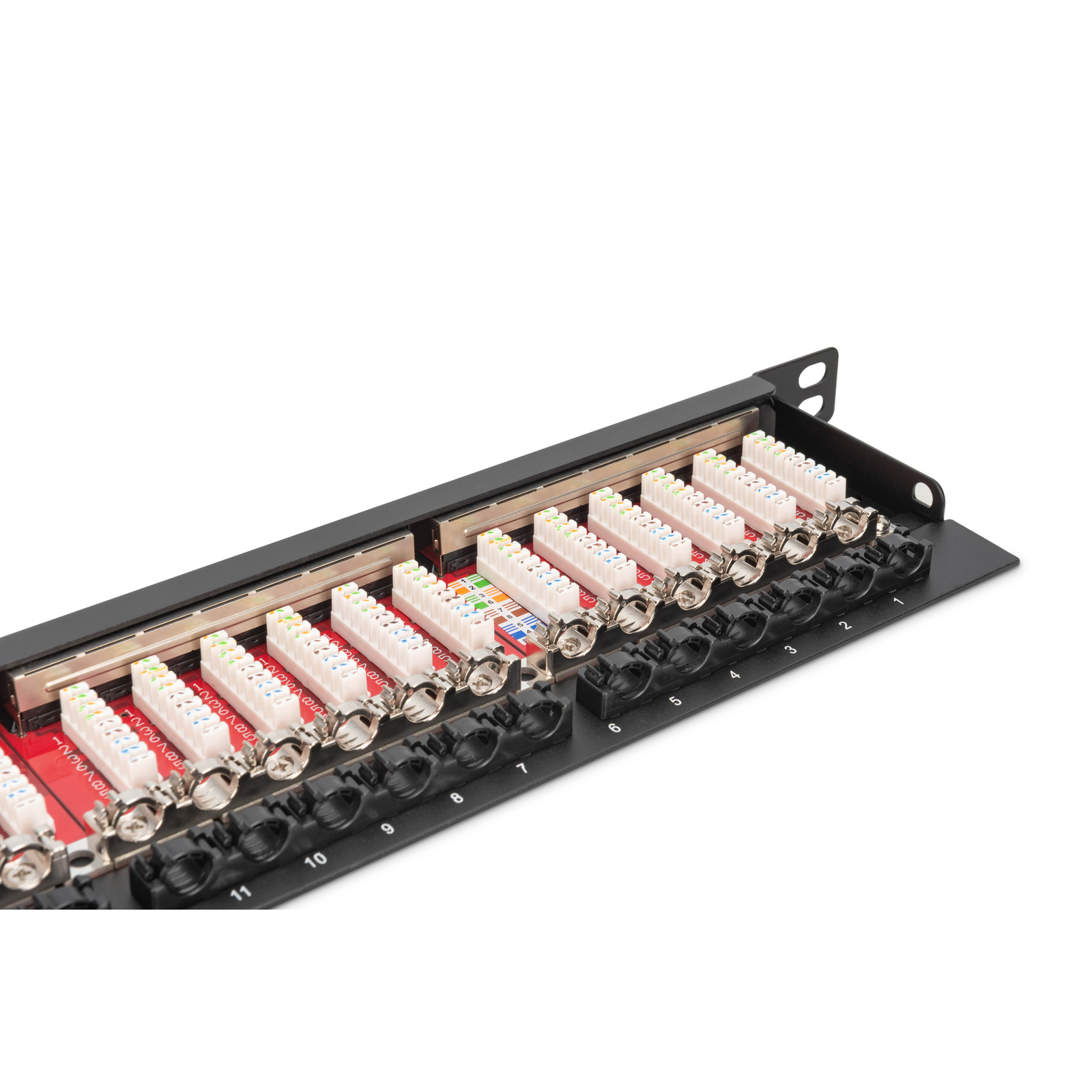 DIGITUS Patchpanel 0,5U 24-Port Cat6a Shielded Black