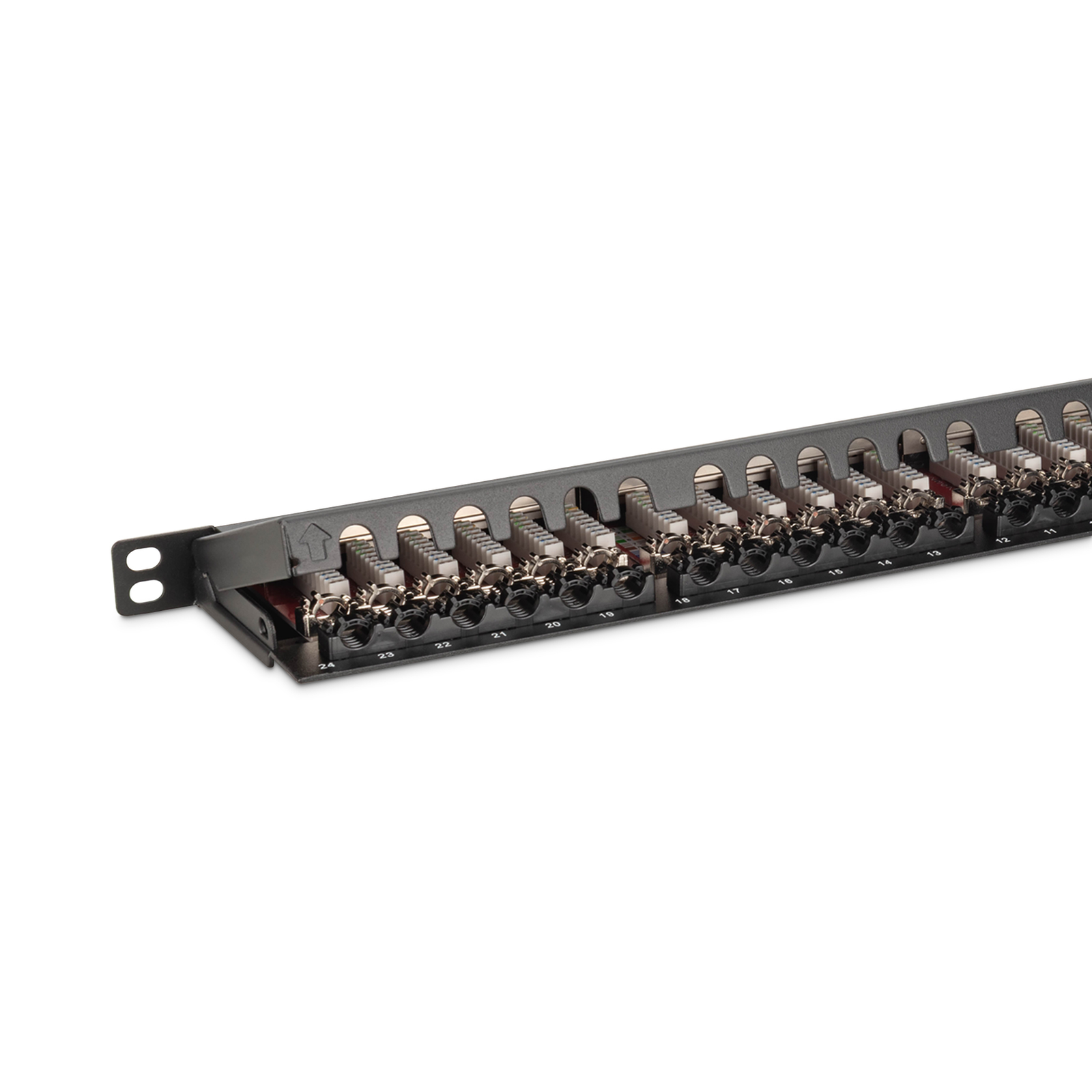 DIGITUS Patchpanel 0,5U 24-Port Cat6a Shielded Black