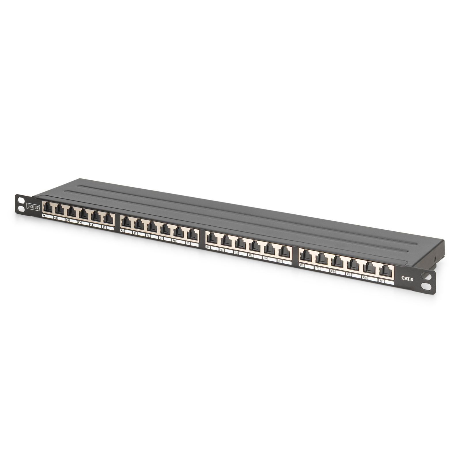 Digitus Patch Panel 0.5U 24-port Cat6 Shielded Black
