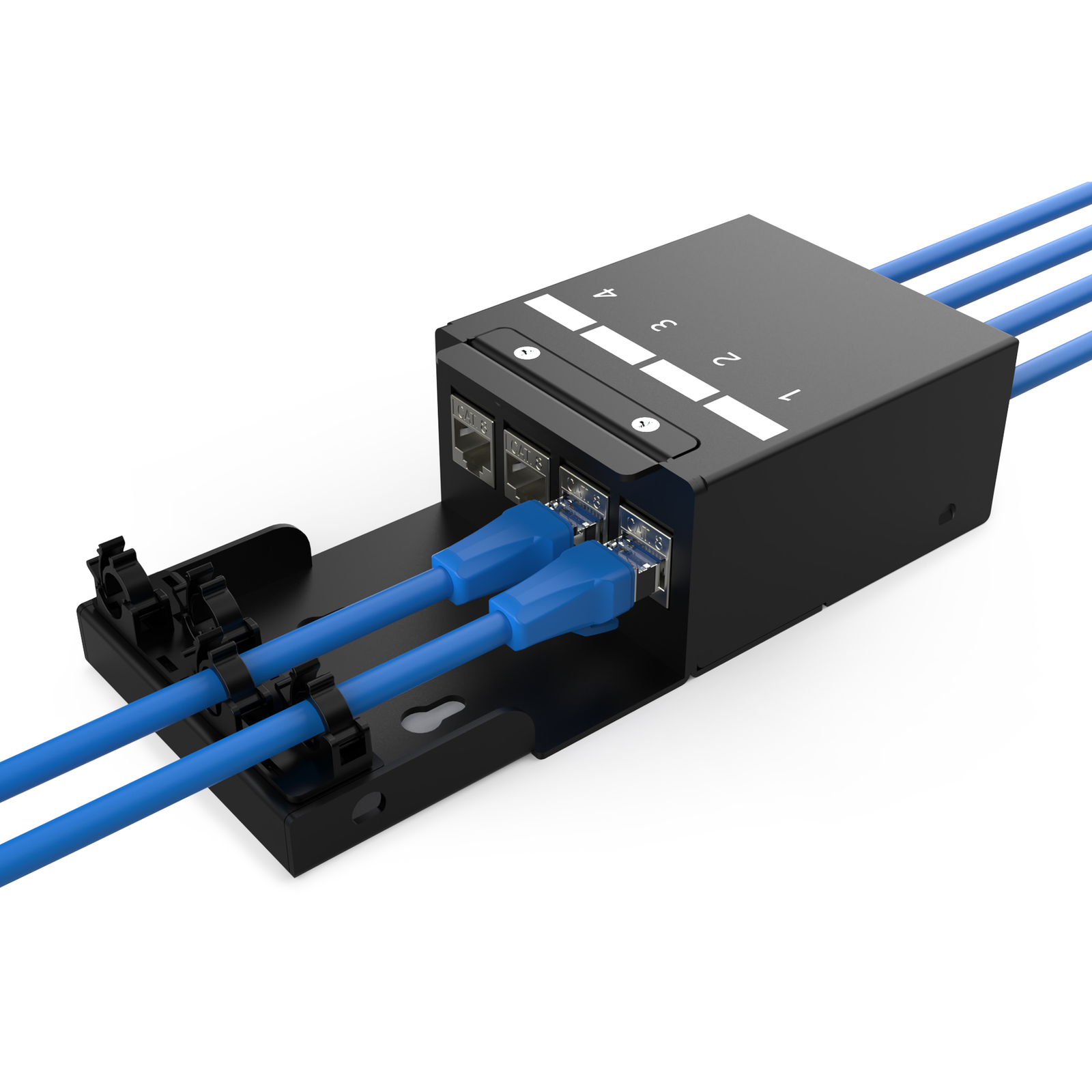 DIGITUS Consolidation Point Box 4-port Keystone Modules with Intelligent Cable Manager