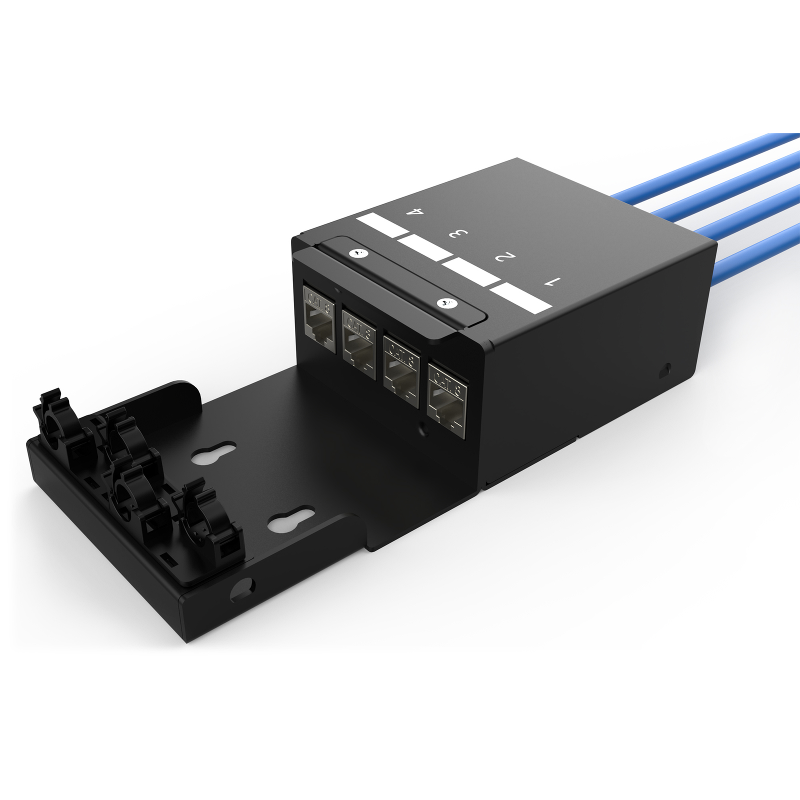 DIGITUS Consolidation Point Box 4-port Keystone Modules with Intelligent Cable Manager