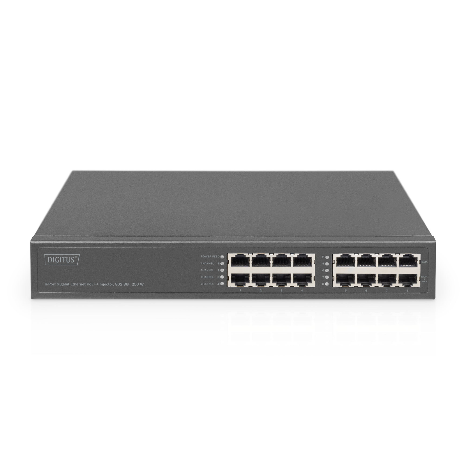 Digitus 8-port Gigabit Ethernet PoE Injector 802.3bt 250 W