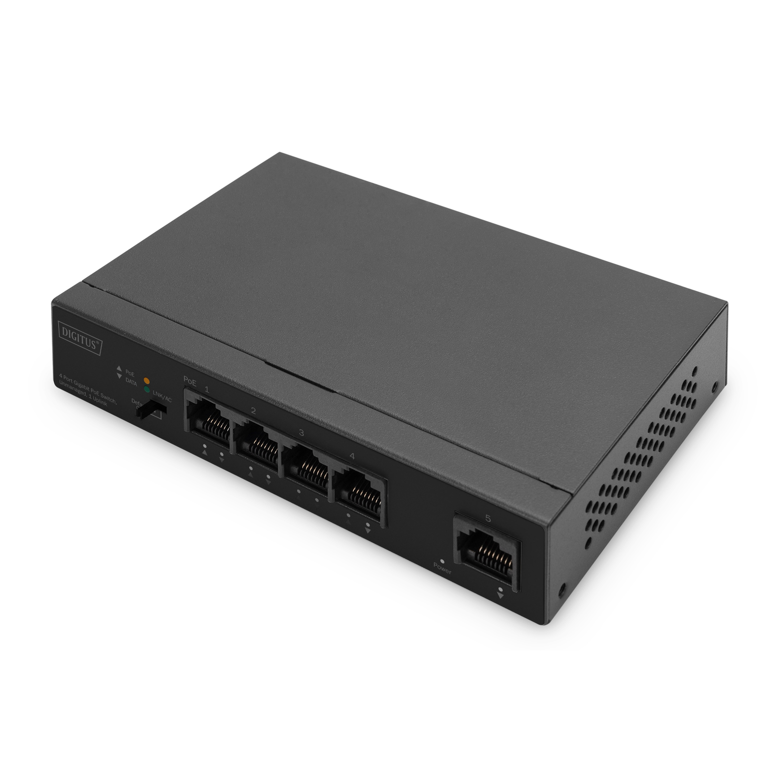 Digitus Switch 4-Port Gigabit 60W PoE Unmanaged Black