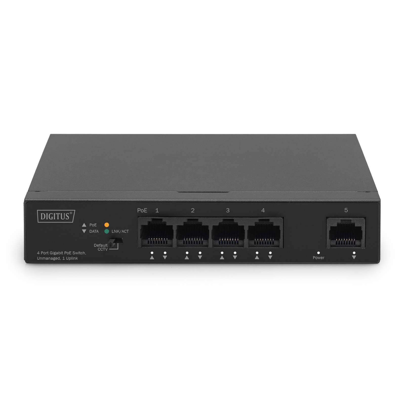 Digitus Switch 4-Port Gigabit 60W PoE Unmanaged Black