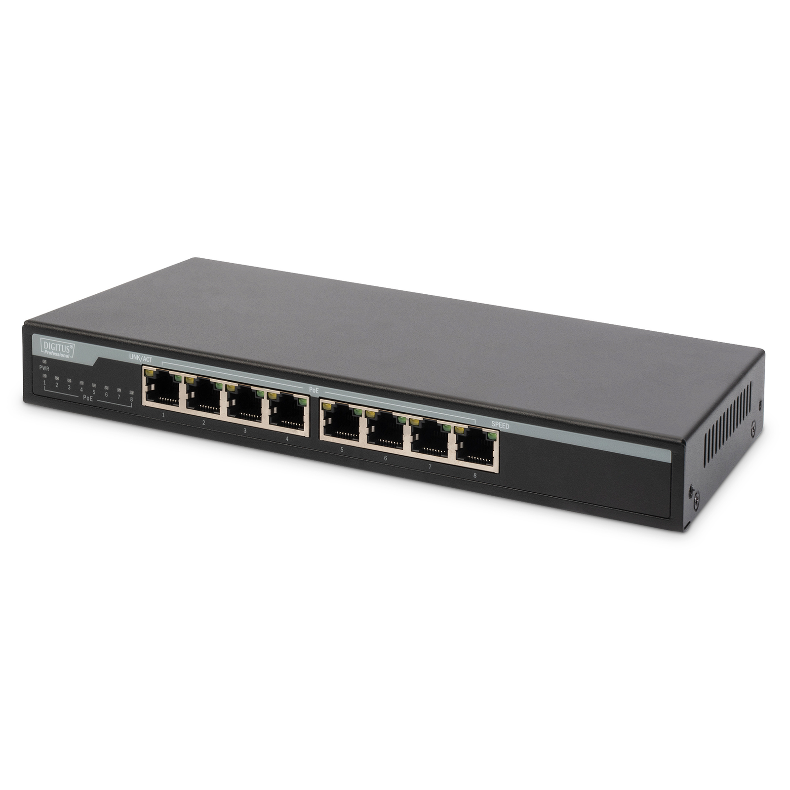 Digitus Switch 8-Port Gigabit 135W PoE Unmanaged Black