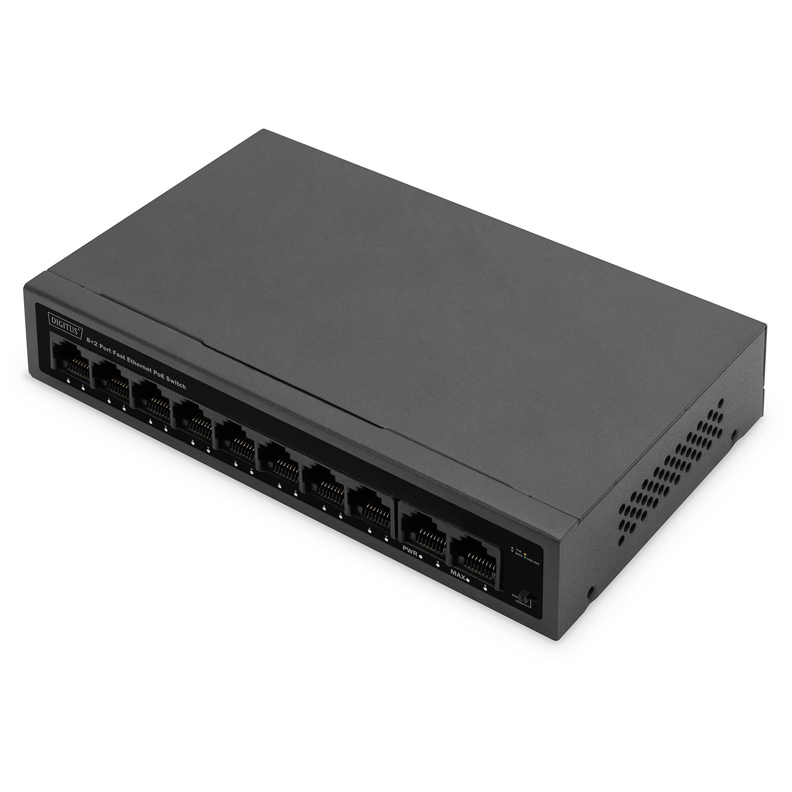 Digitus Switch 8+2Port 10 100 30W FE PoE Unmanaged Blacka