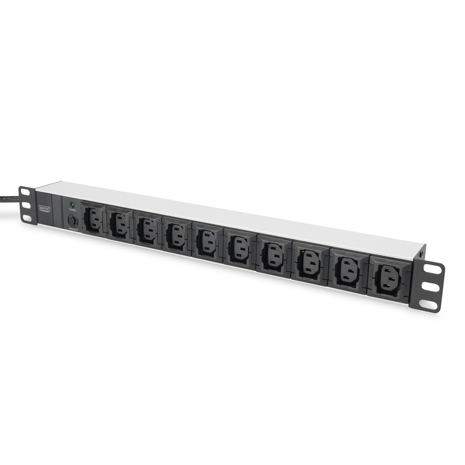 Digitus Multiple Socket Outlet 10-way Oil Predection Aluminium 2m Supply Cable IEC