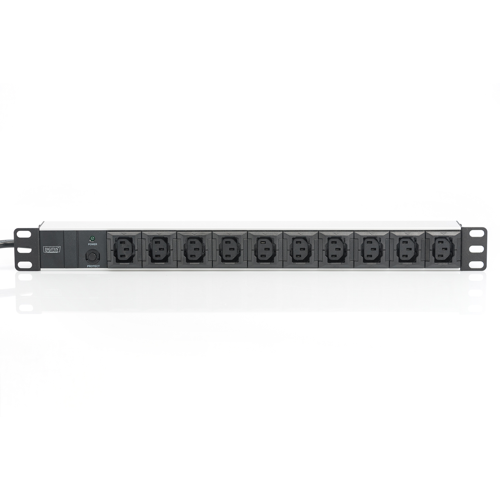 Digitus Multiple Socket Outlet 10-way Oil Predection Aluminium 2m Supply Cable IEC