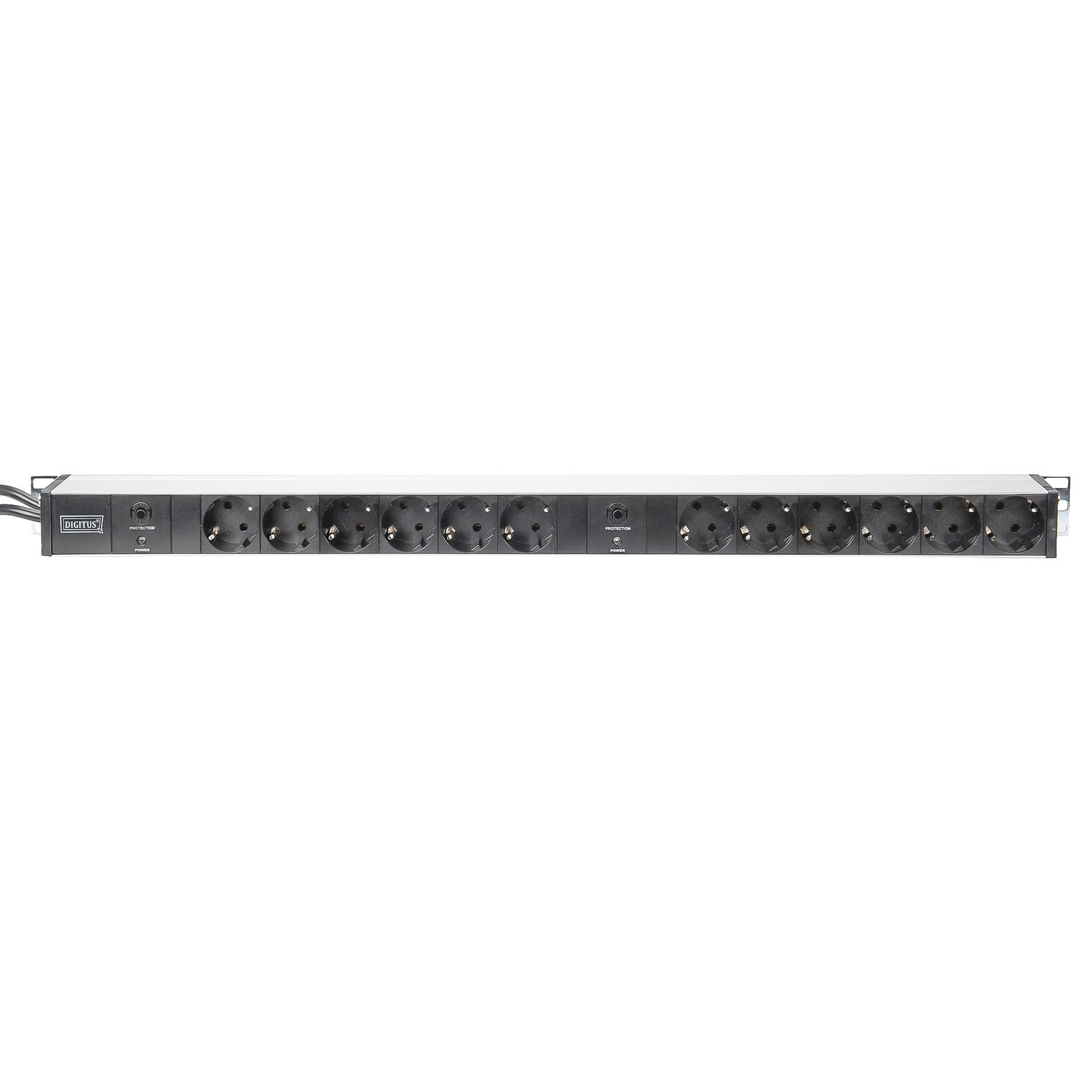 Digitus Multiple Socket Outlet 12-way Oil Predection Aluminium 2m Supply Cable
