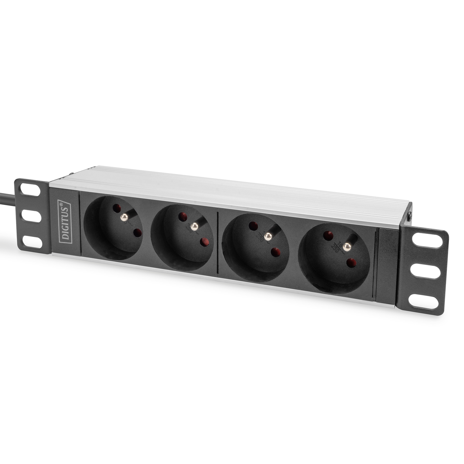 Digitus 10 Inch Socket Strip with Aluminum Profile 4-way CEE 7/5 Sockets