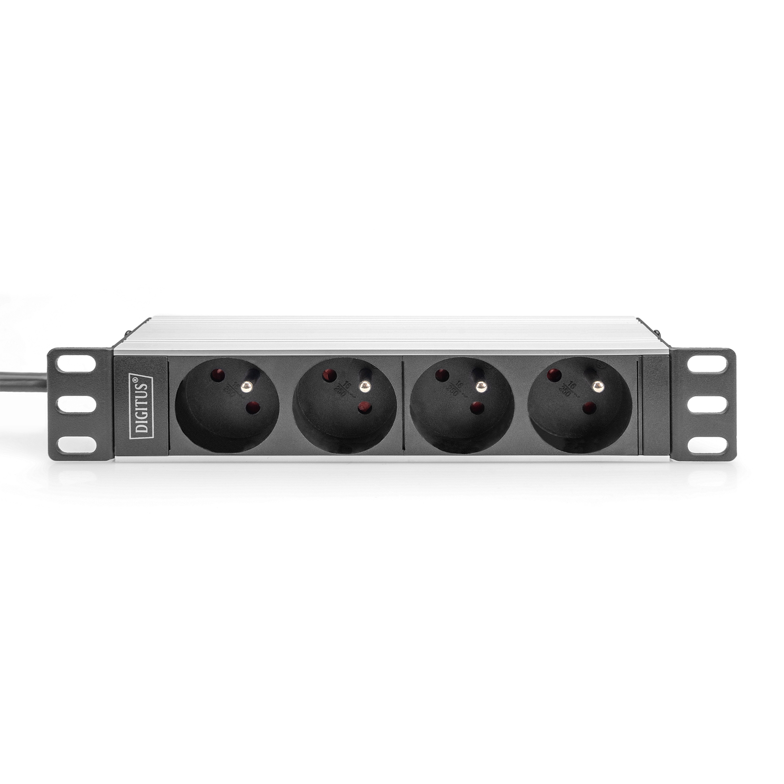 Digitus 10 Inch Socket Strip with Aluminum Profile 4-way CEE 7/5 Sockets