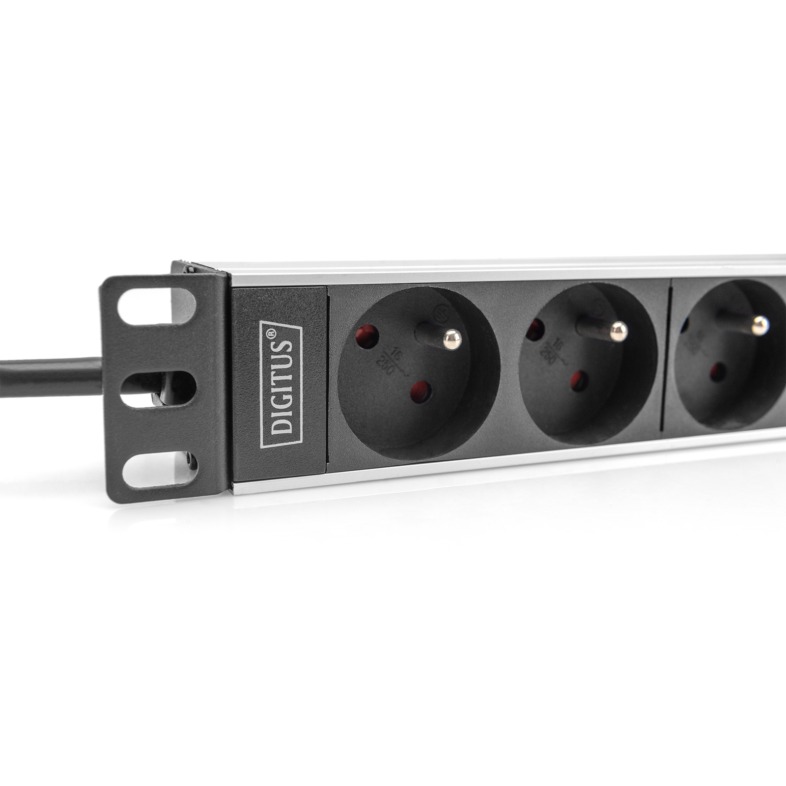 Digitus 10 Inch Socket Strip with Aluminum Profile 4-way CEE 7/5 Sockets