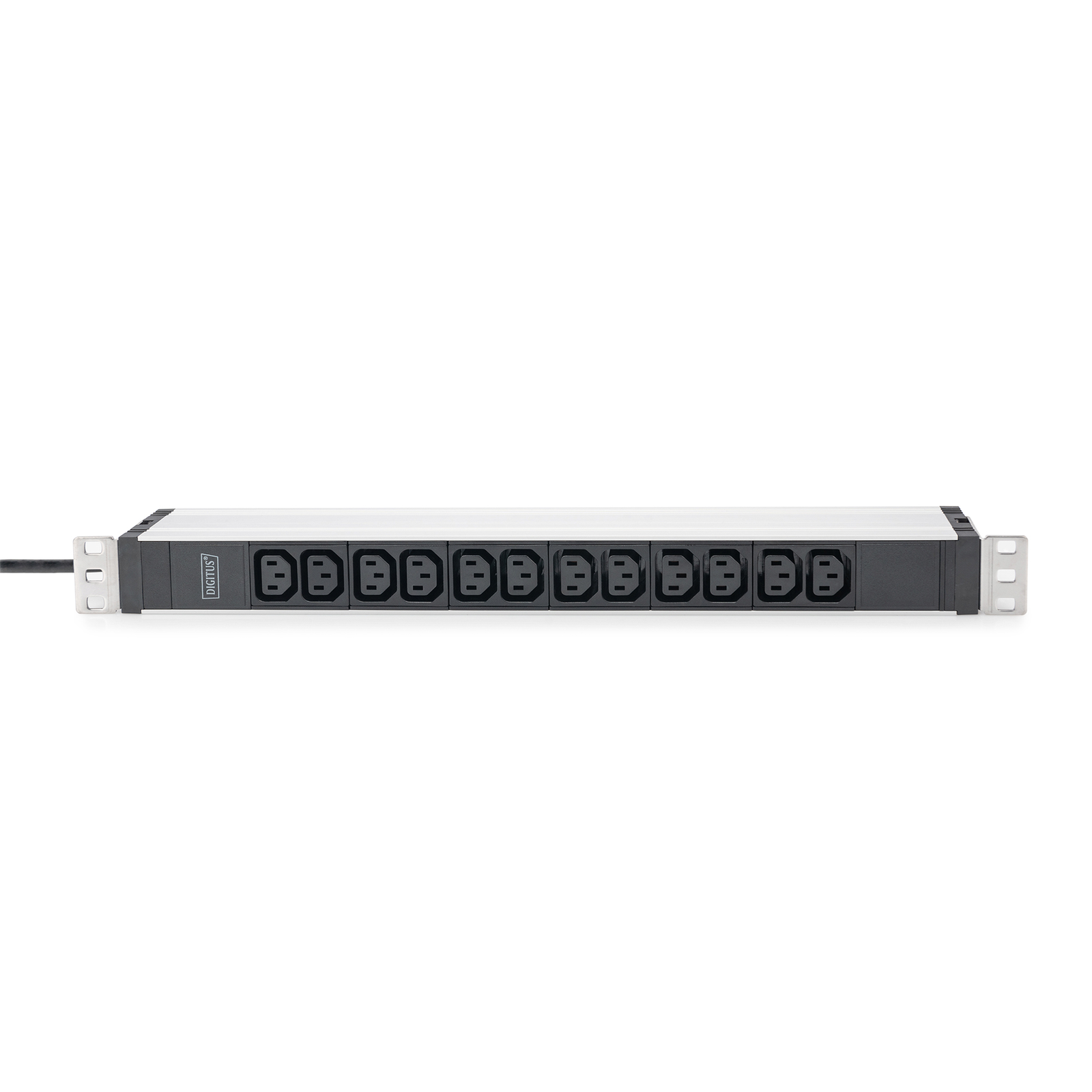 Digitus Socket Strip with Aluminium Profile 12-way 2 M Supply Cable with Earthing Contact Plug