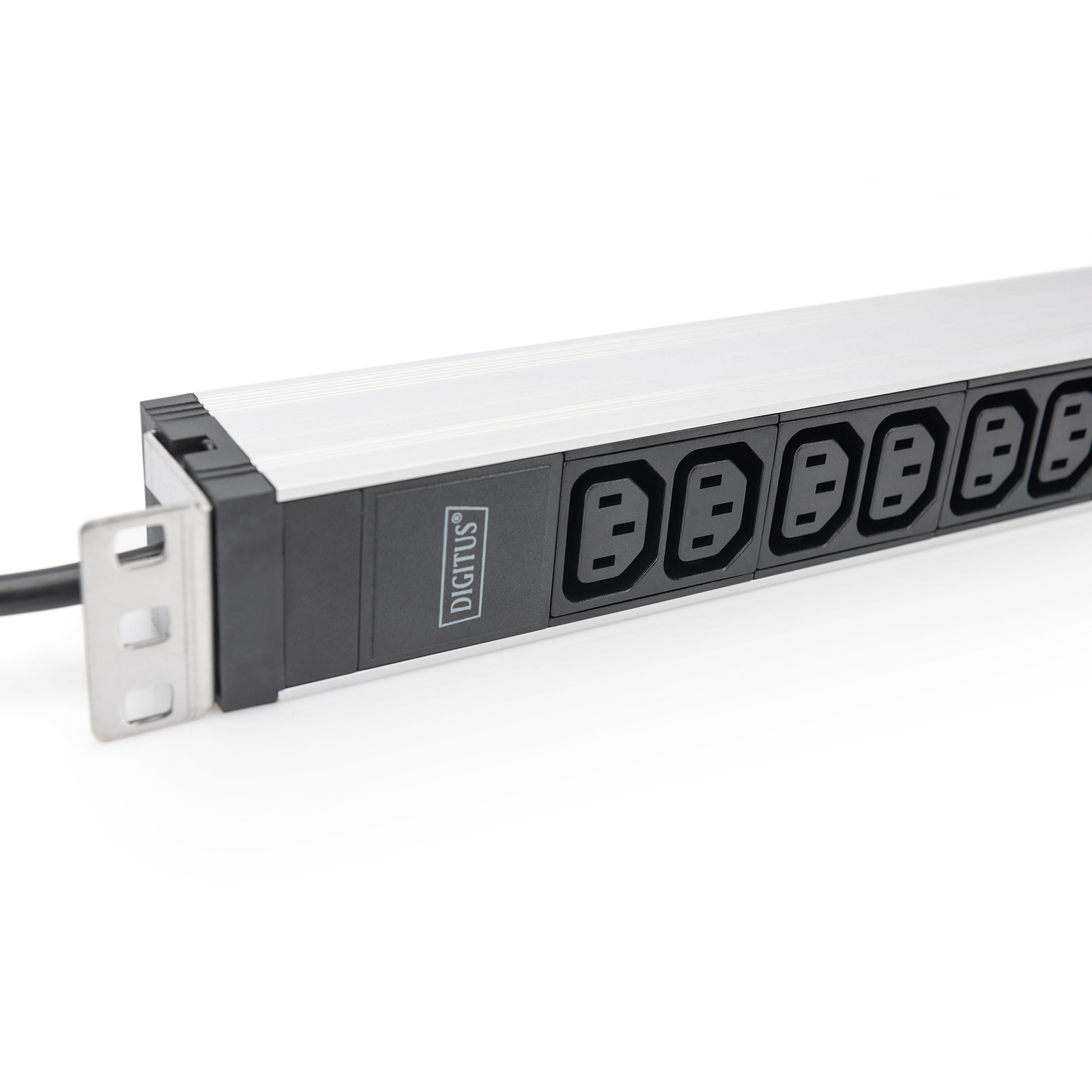 Digitus Socket Strip with Aluminium Profile 12-way 2 M Supply Cable with Earthing Contact Plug