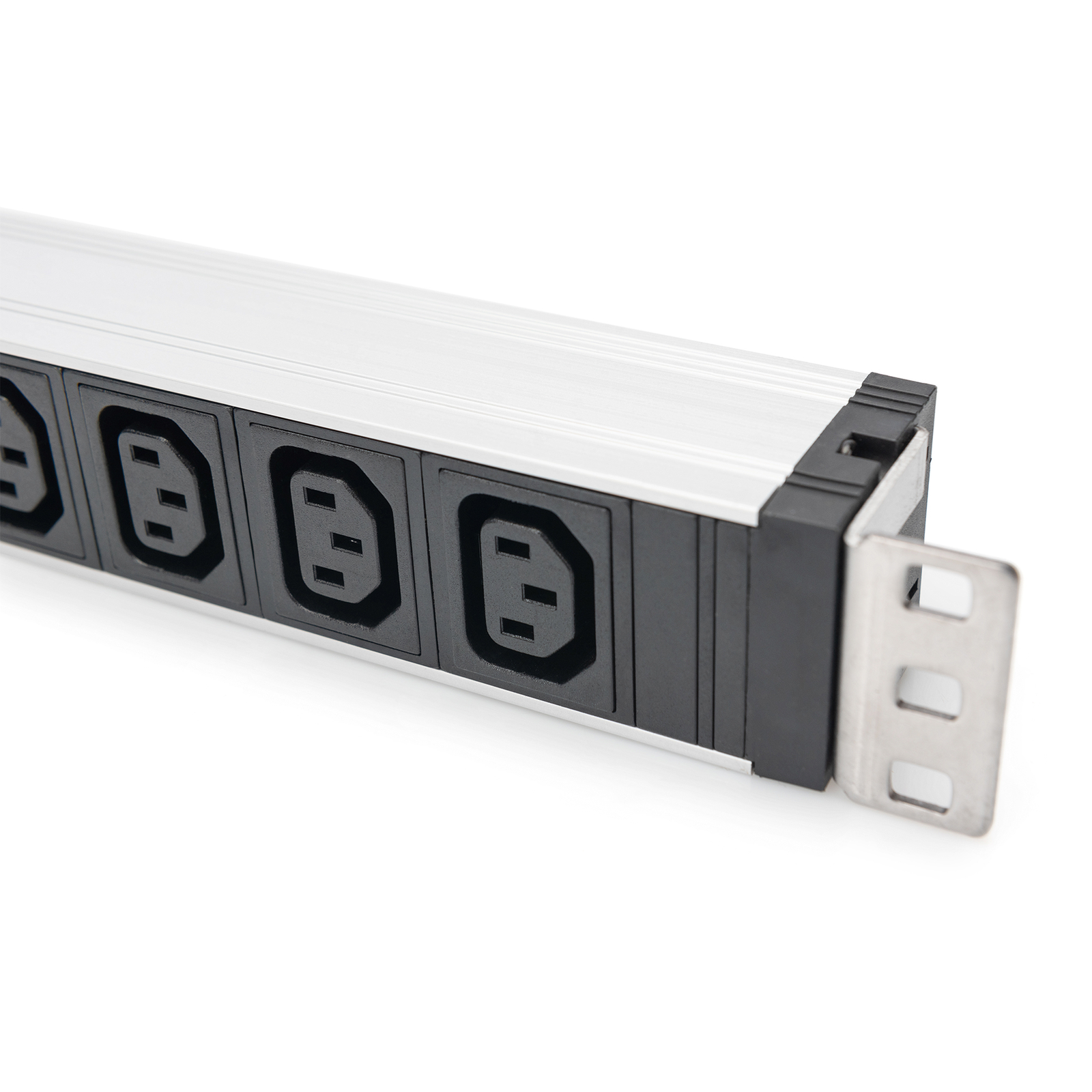 DIGITUS 1U Aluminum PDU Rackmountable 9x C13 10A 230VAC 50/60Hz IEC C14 Inlet 10A Fuse