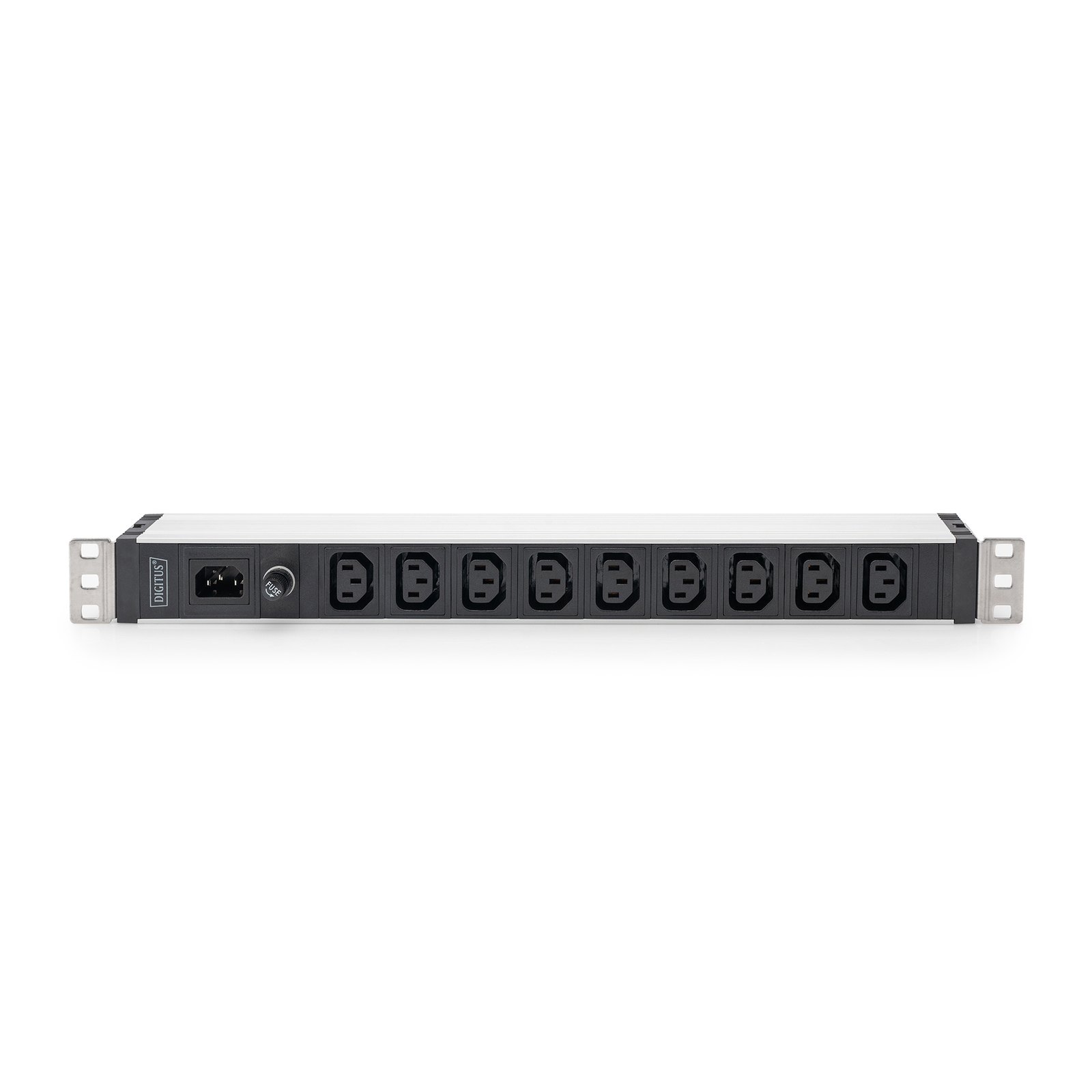 DIGITUS 1U Aluminum PDU Rackmountable 9x C13 10A 230VAC 50/60Hz IEC C14 Inlet 10A Fuse