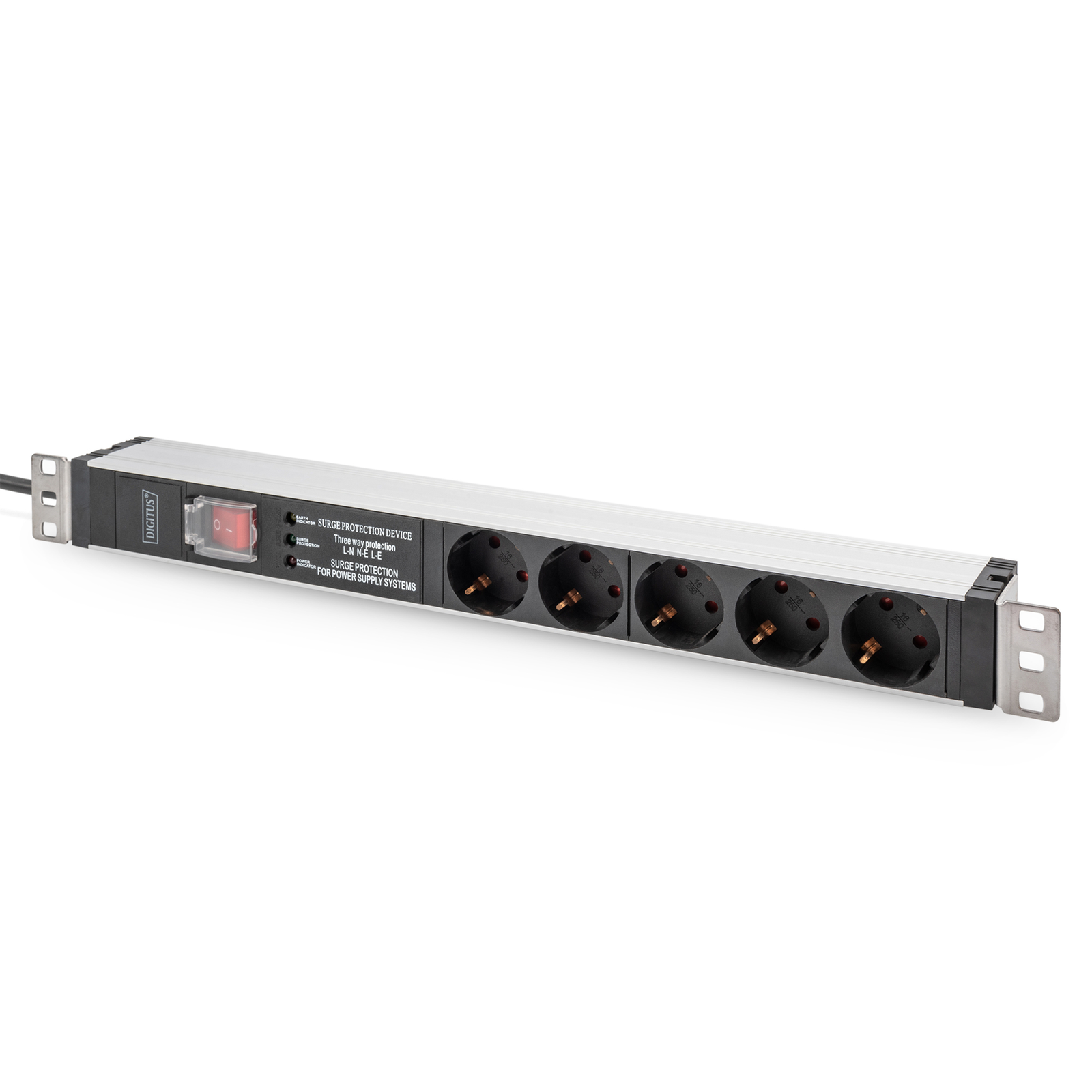Digitus Multiple Socket Outlet with Aluminum Profile And Switch Overvoltage Predection Integrated