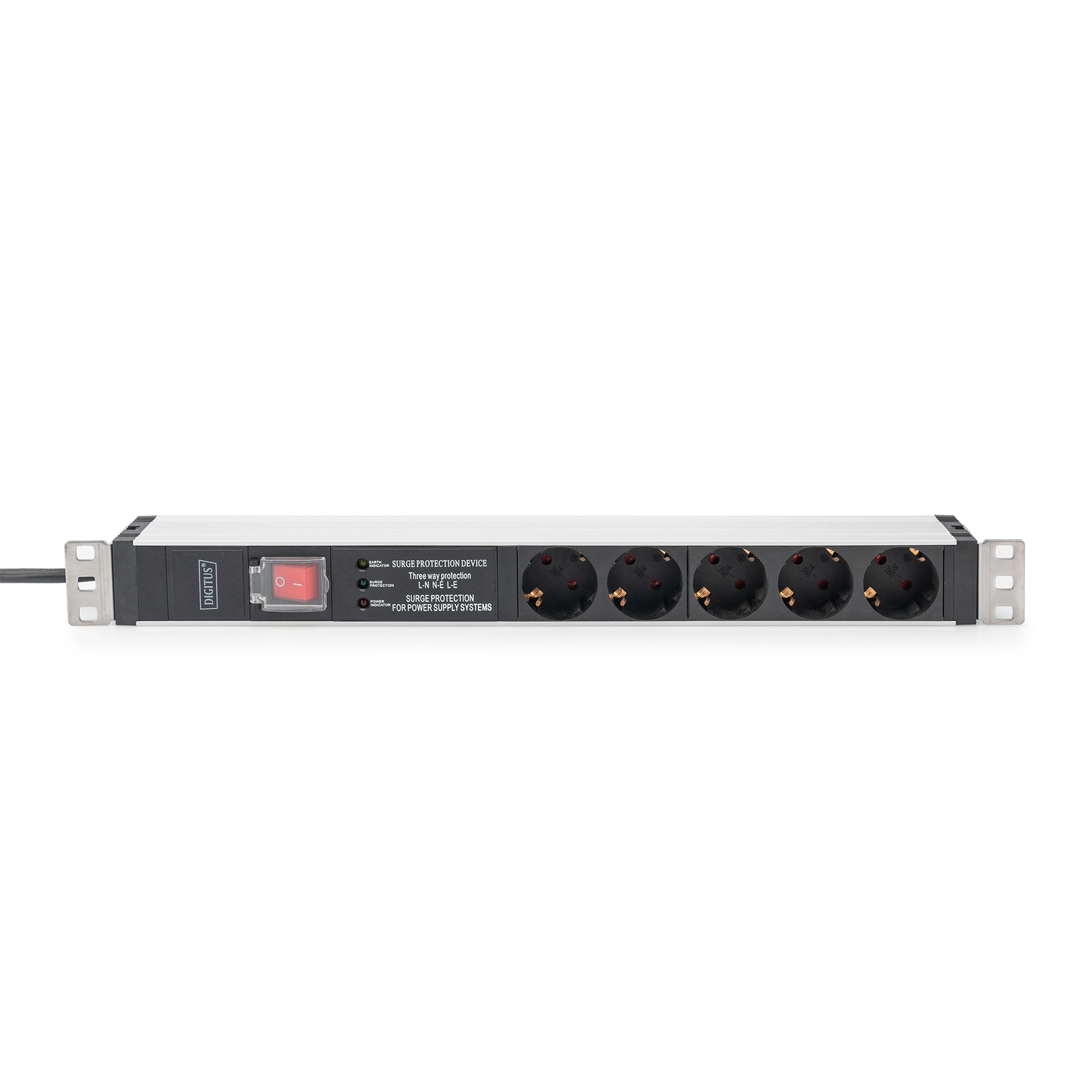 Digitus Multiple Socket Outlet with Aluminum Profile And Switch Overvoltage Predection Integrated