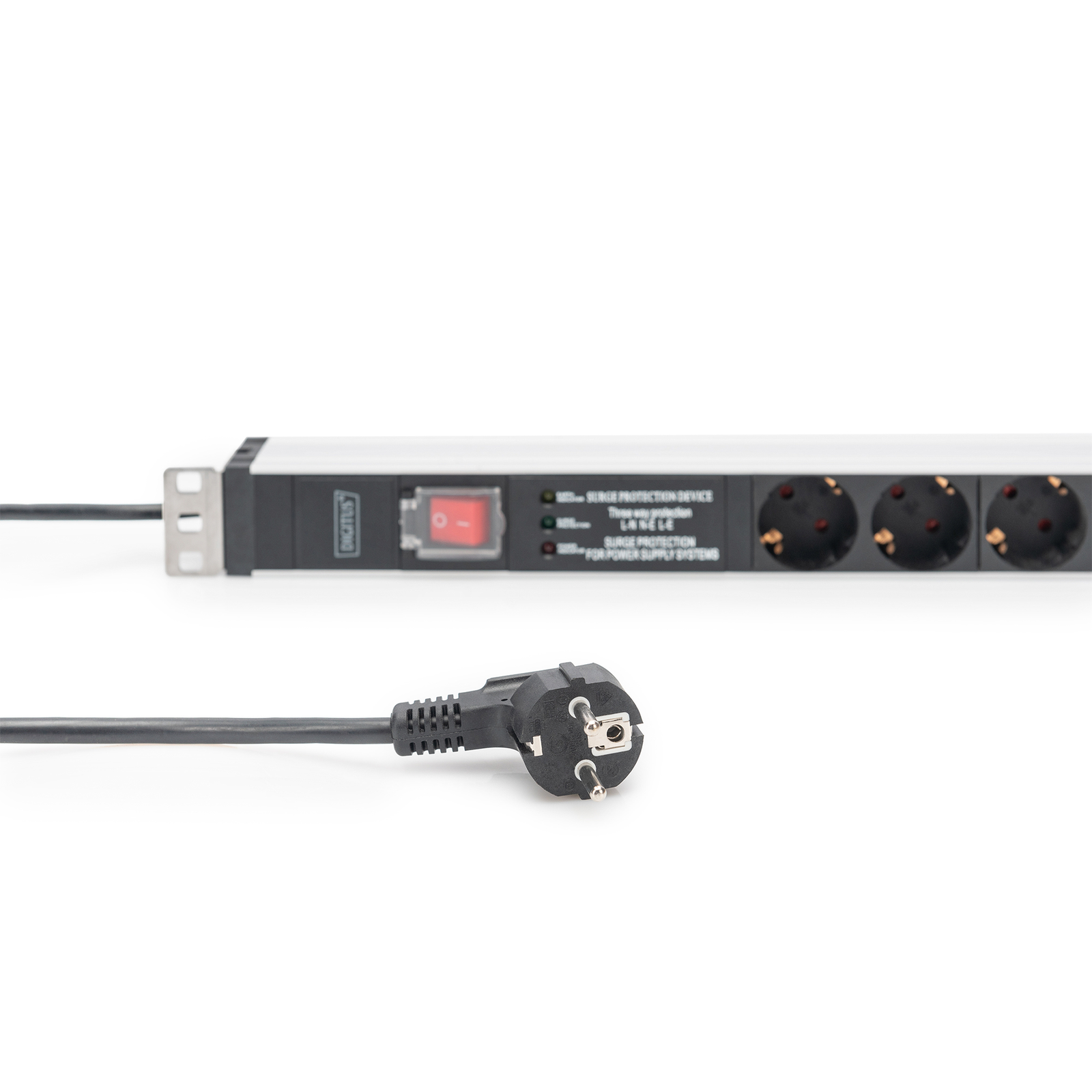 Digitus Multiple Socket Outlet with Aluminum Profile And Switch Overvoltage Predection Integrated