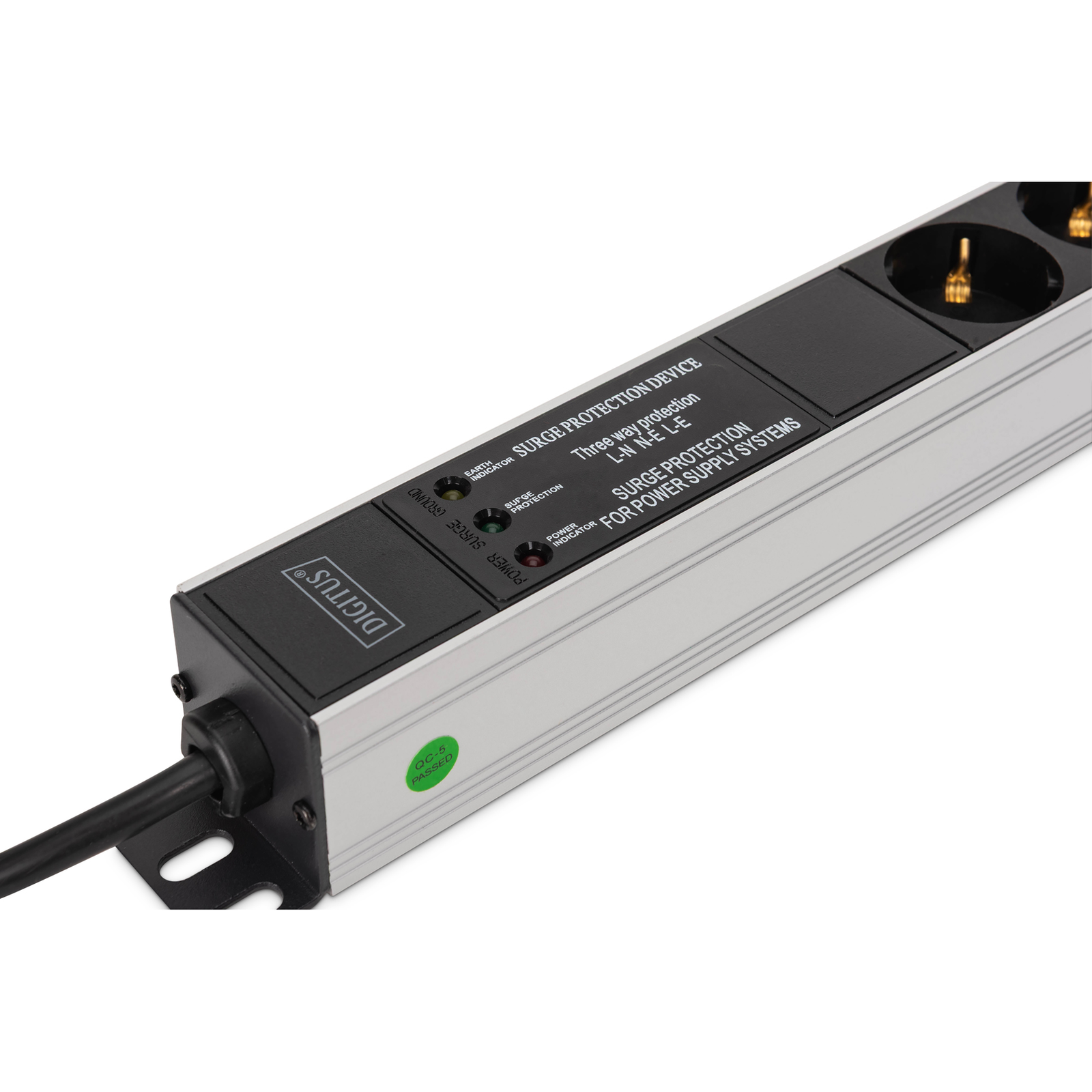 Digitus Power Stripalu Profile And Surge Predection Integrated Mains Filter 9-way Safety Socket