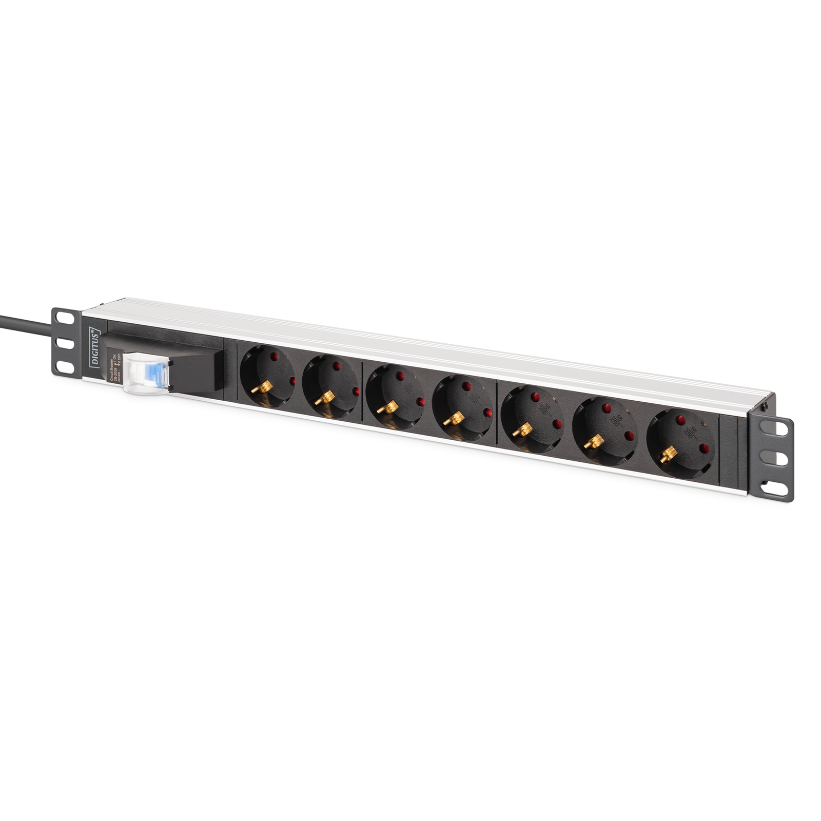 DIGITUS 1U Aluminium PDU Rackmount. 6x Safety Outlet 1x Outlet (offline) UPS 19inch (DN-95439)