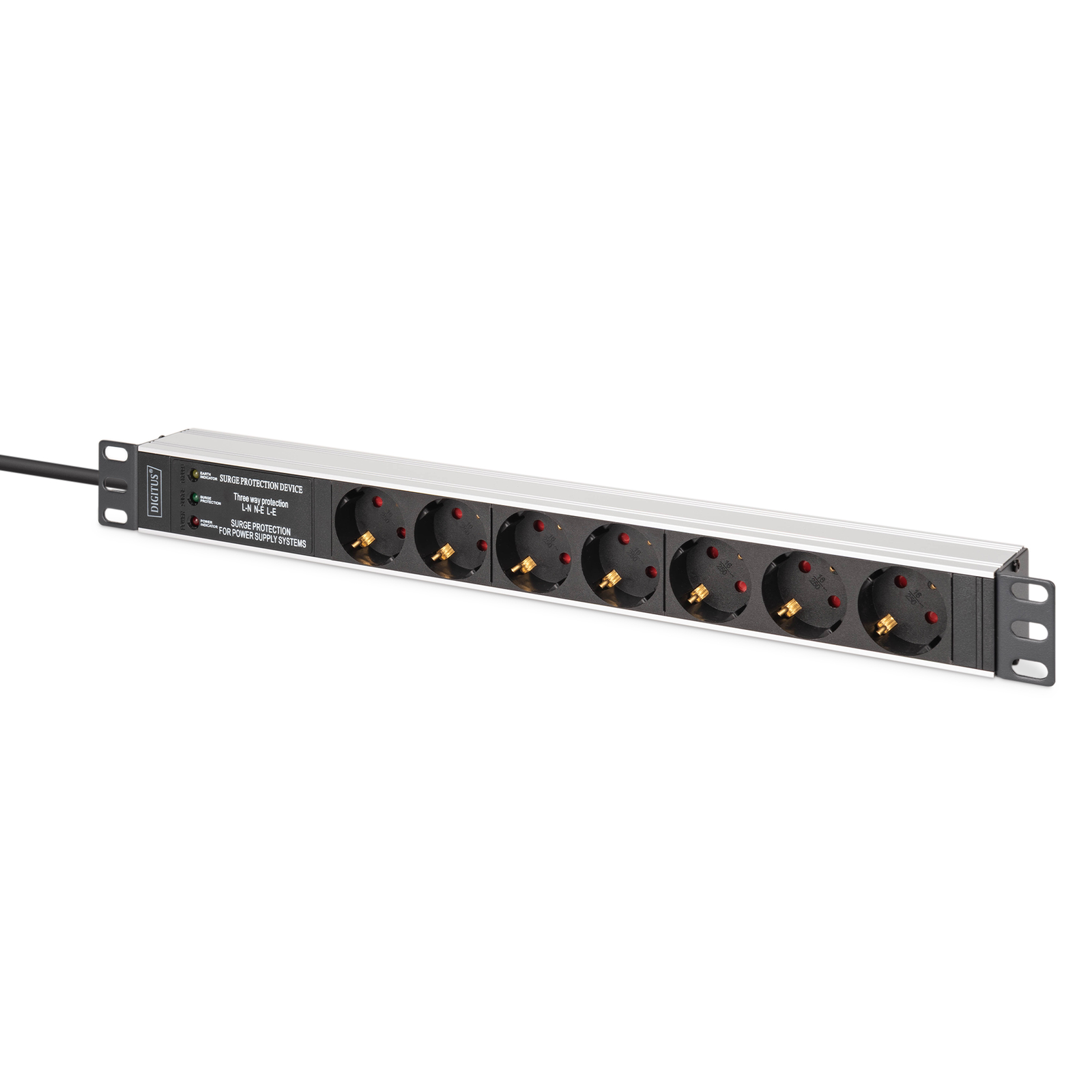 Digitus Power Stripalu Profile And Surge Predection Integrated Mains Filter 7-way Safety Socket