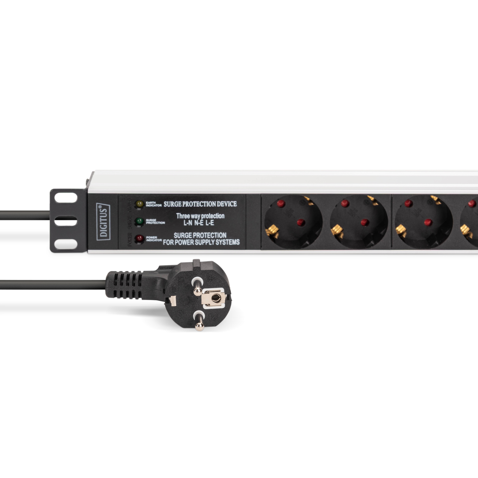 Digitus Power Stripalu Profile And Surge Predection Integrated Mains Filter 7-way Safety Socket