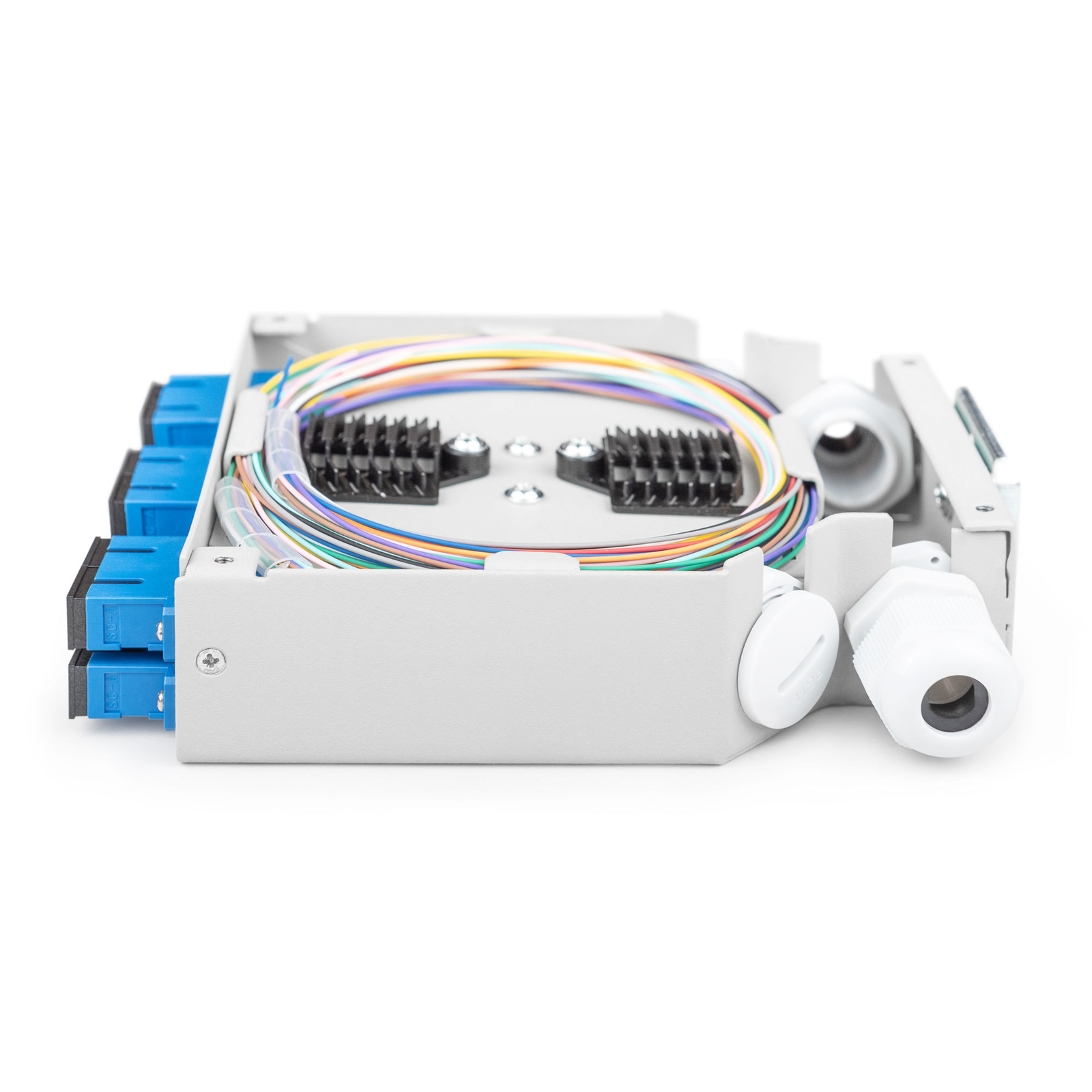 DIGITUS Fibre Optic DIN Rail Box OS2 Equipped with SC Adapter And Pigtail