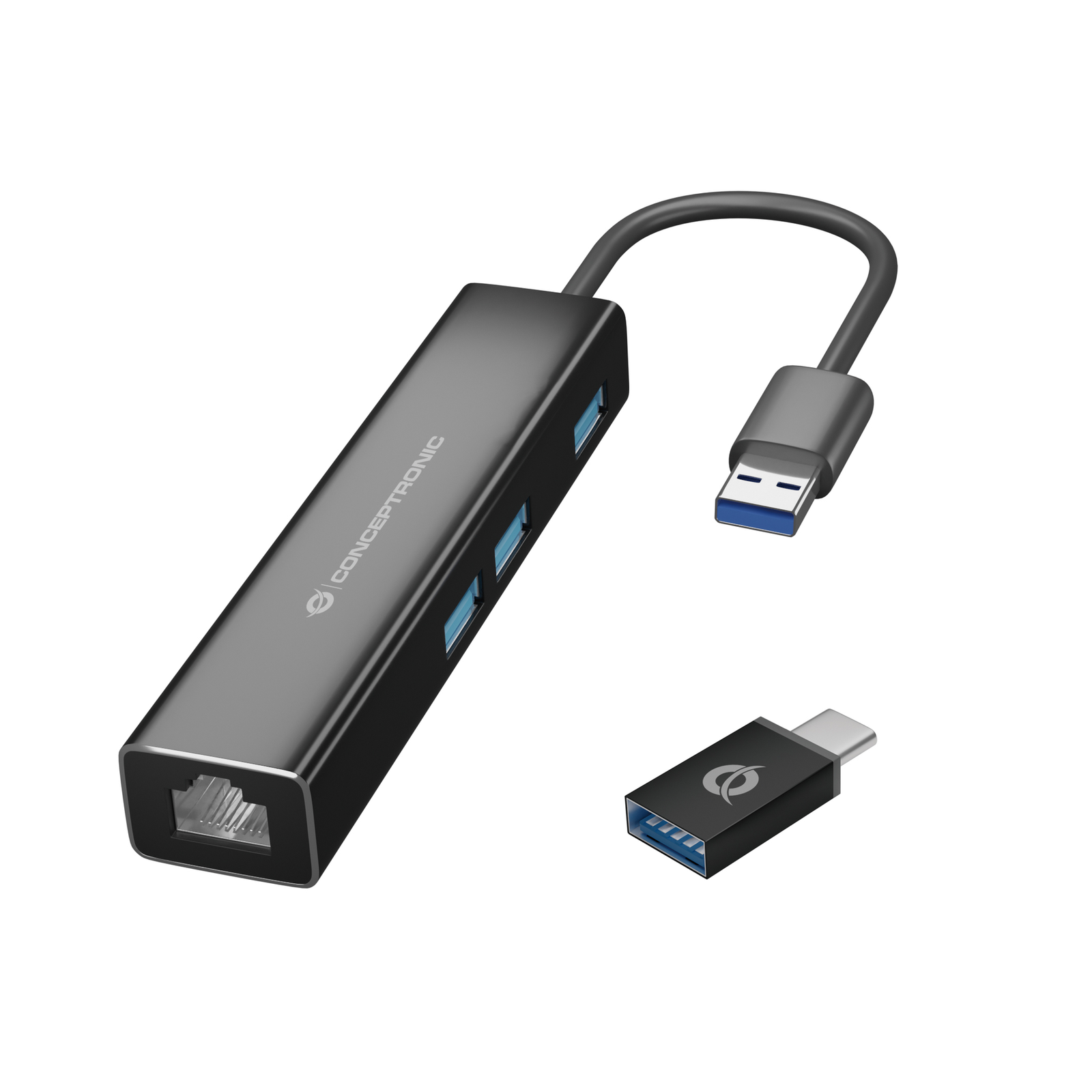 Conceptronic DONN07BA Hub 3 X SuperSpeed USB 3.0 + 1 X 10/100/1000