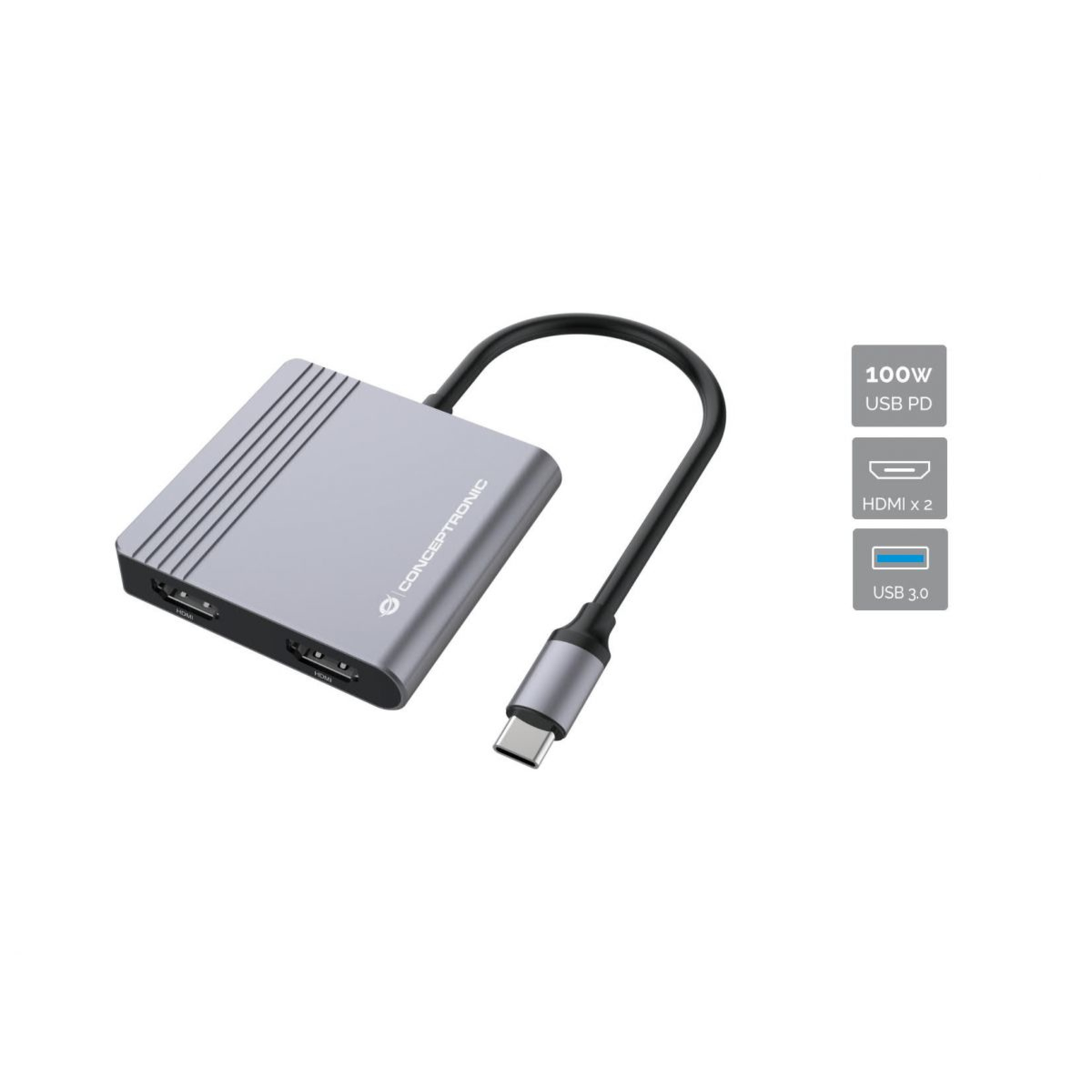 Conceptronic Docking Station USB-C 2 X HDMI